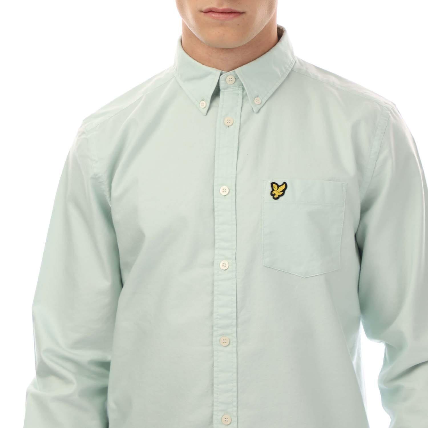 Blue - Lyle and Scott - Plain Oxford Shirt - 2