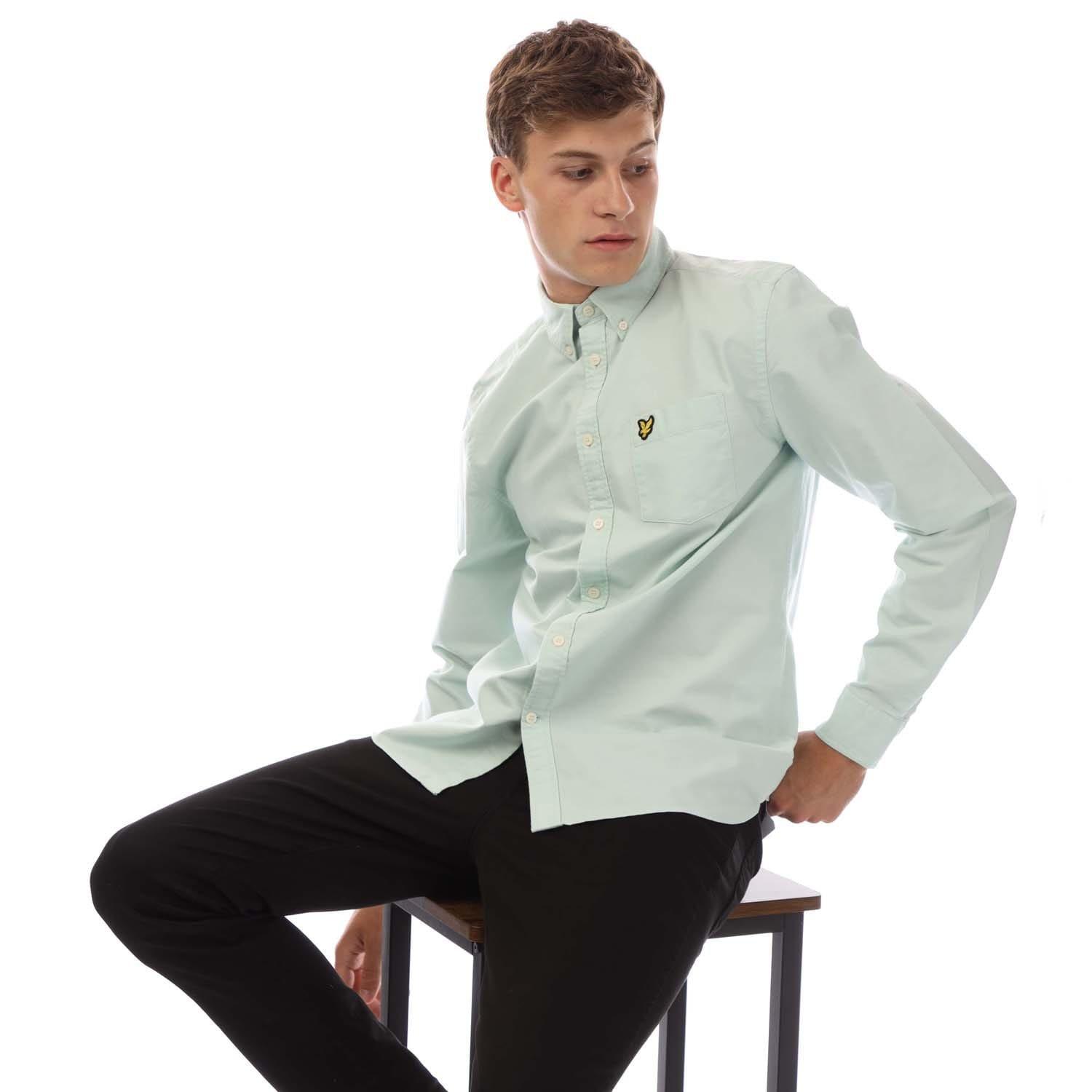 Blue - Lyle and Scott - Plain Oxford Shirt - 4