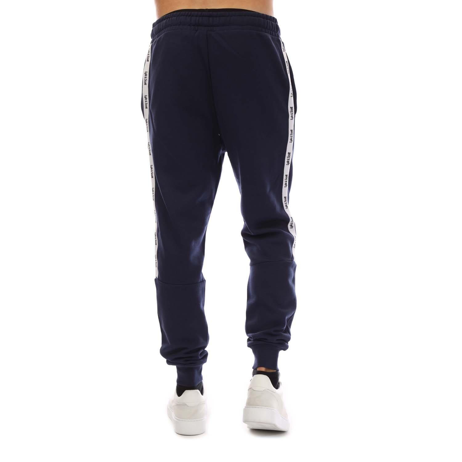 Navy - Lyle and Scott - Tape Joggers - 2