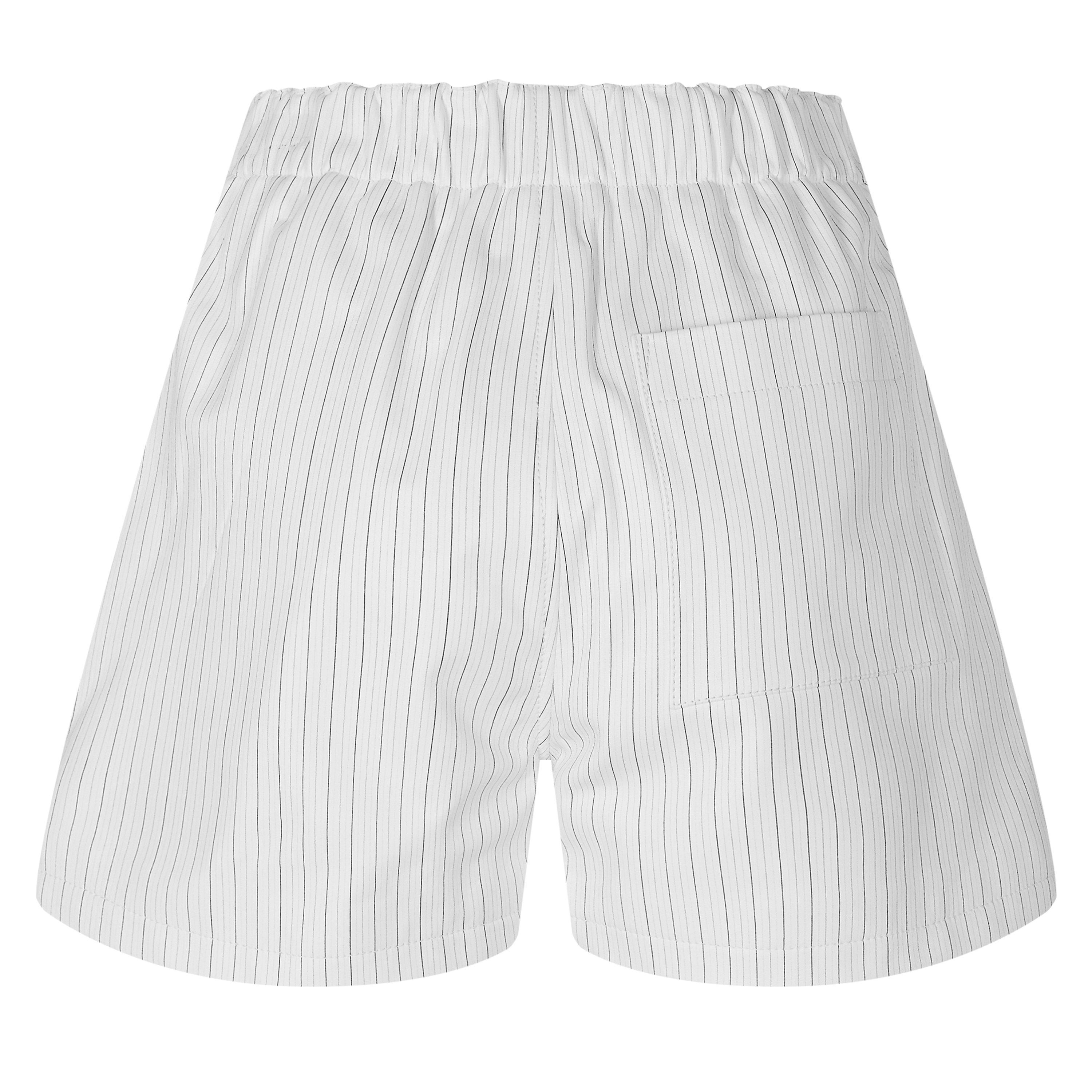 White/Grey - Bottega Veneta - Women's Stripe Leather Shorts - 2
