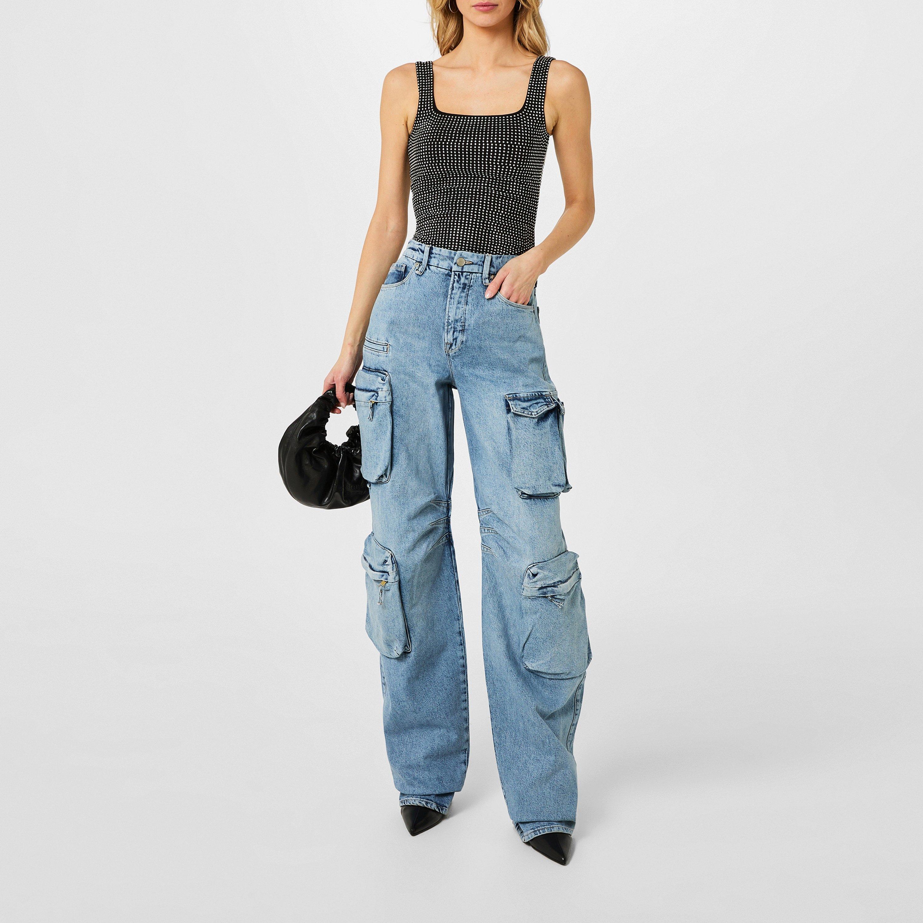 Black 001 - Good American - Women's Crystal Modern Bodysuit - 4