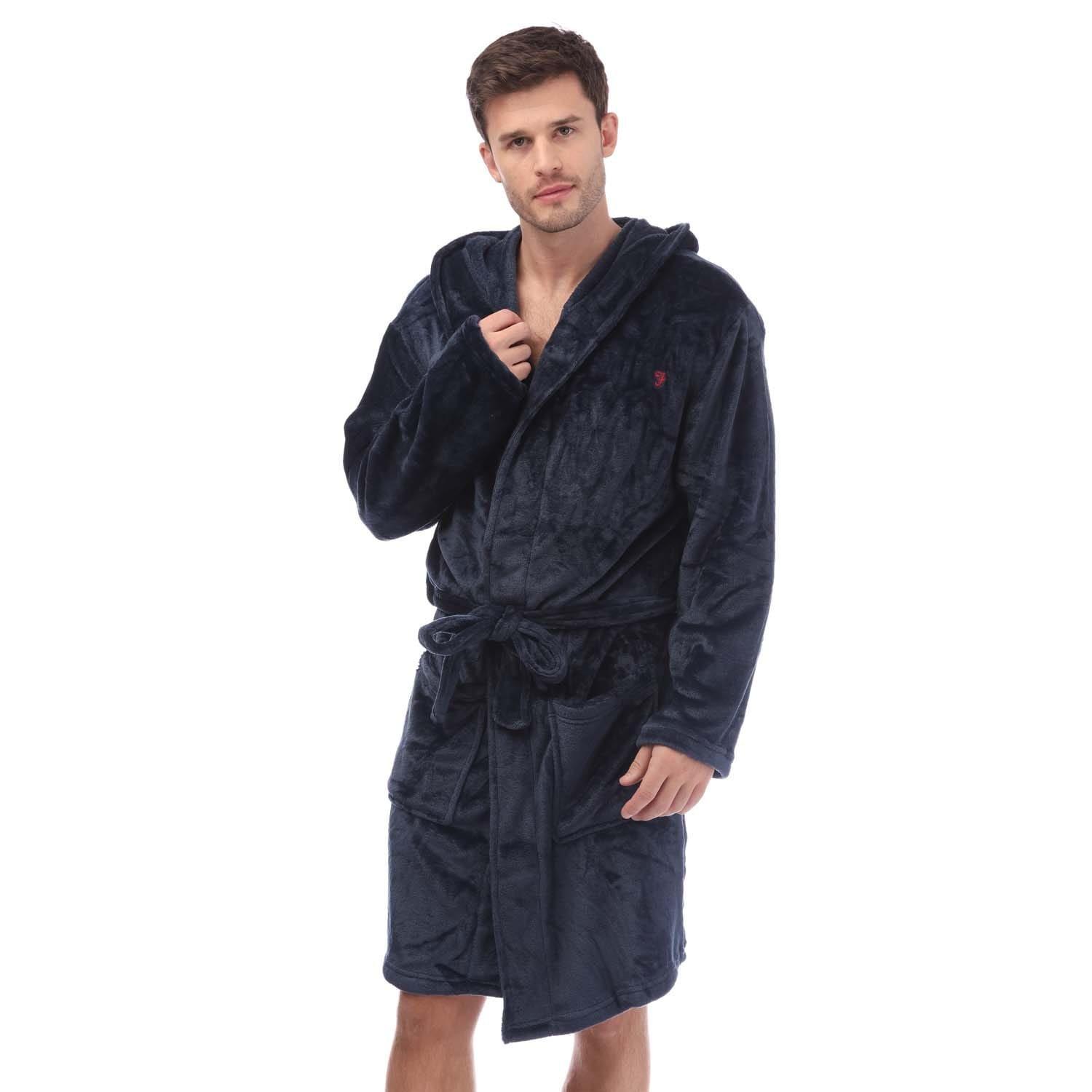 Navy - Farah - Frazier Dressing Gown - 1