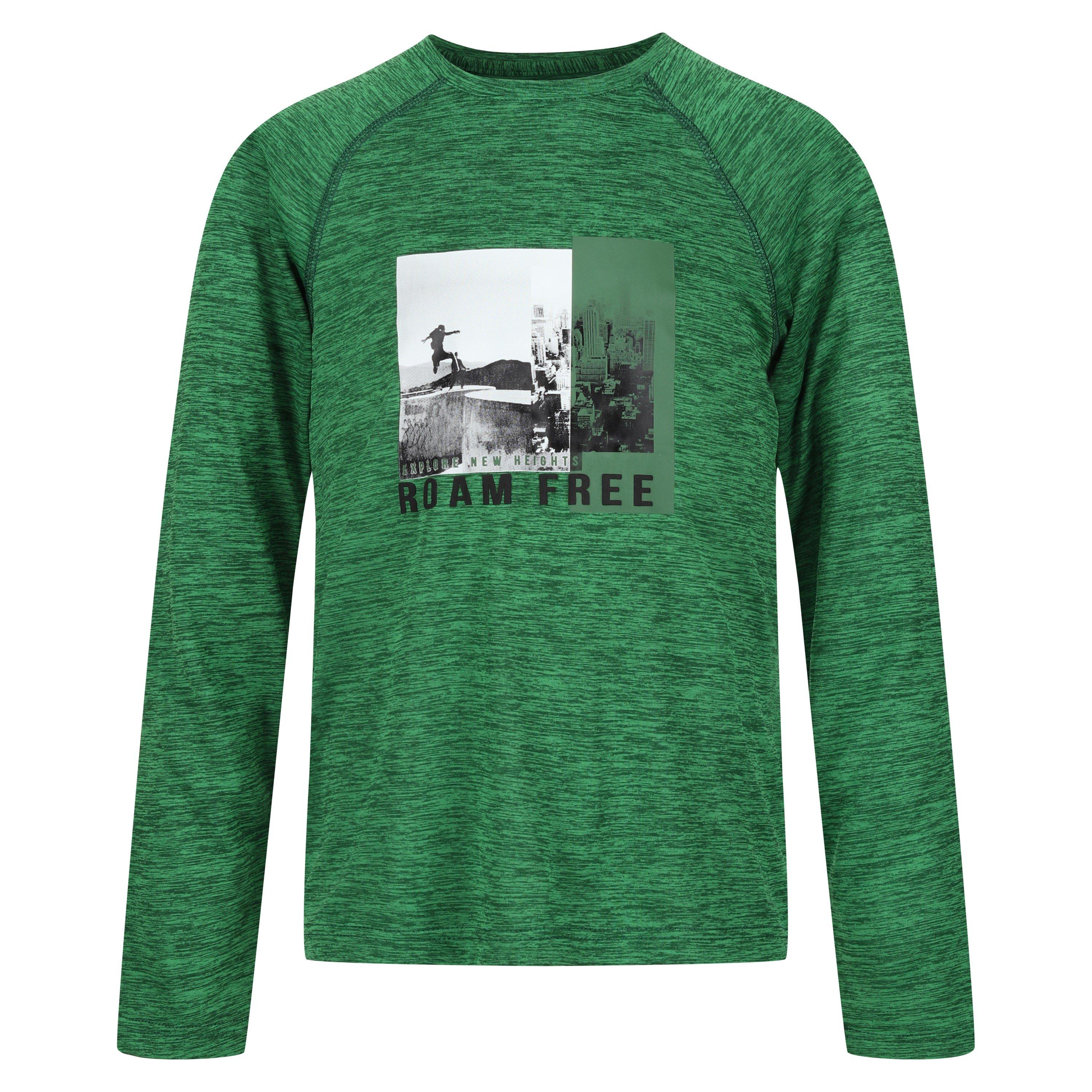 Field Green - Regatta - Unisex Kids' Burnlee Long Sleeve T-Shirt - 1
