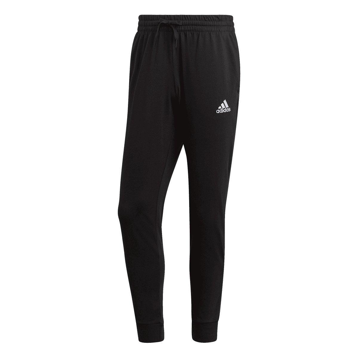 Crna - adidas - Essentials Single Jersey Tapered Cuff Joggers - 1