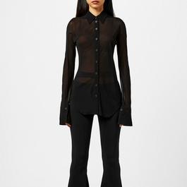 Mugler Sheer Blouse With Exaggerated Cuffs