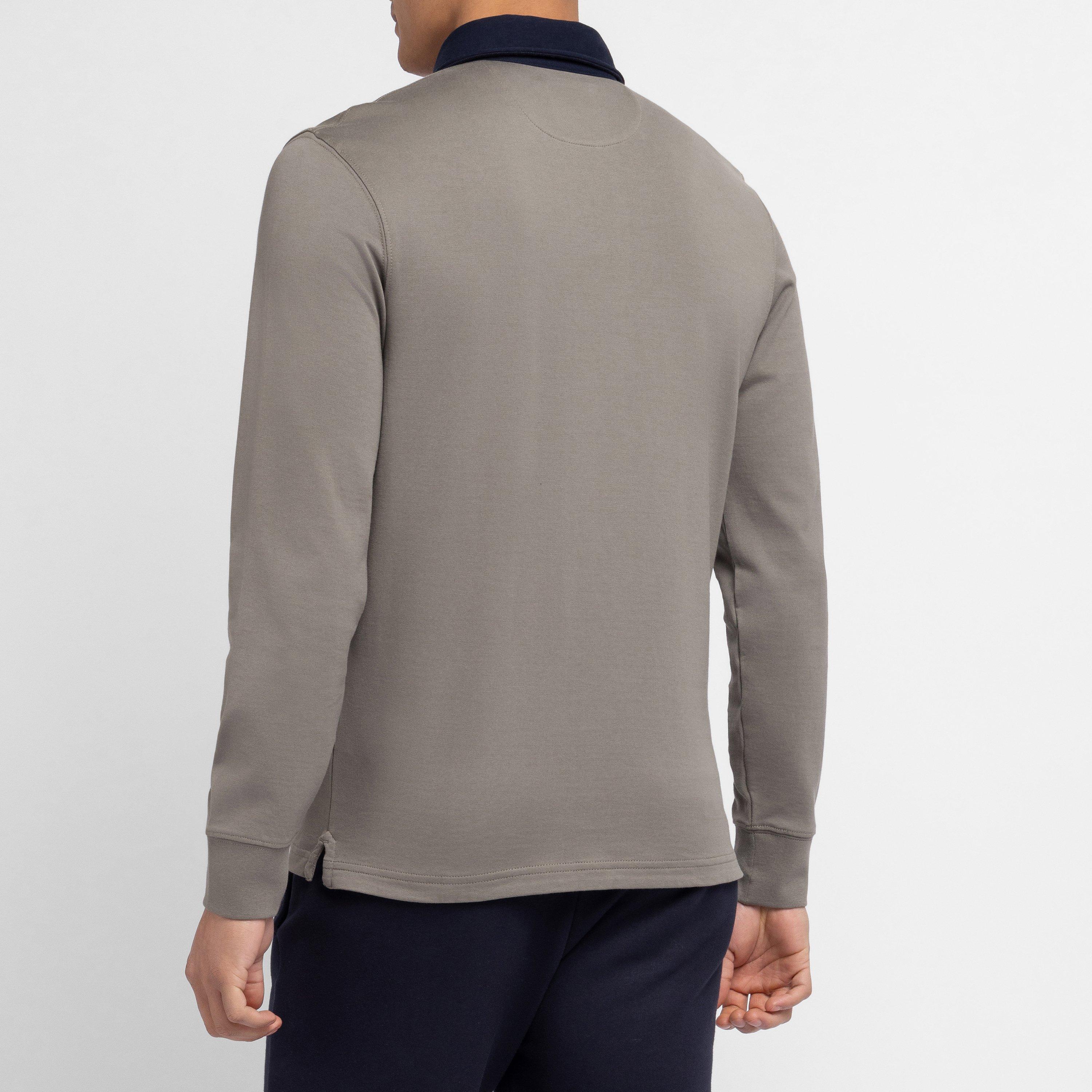 Kam11 - Eden Park - Dark beige long-sleeved rugby shirt - 3