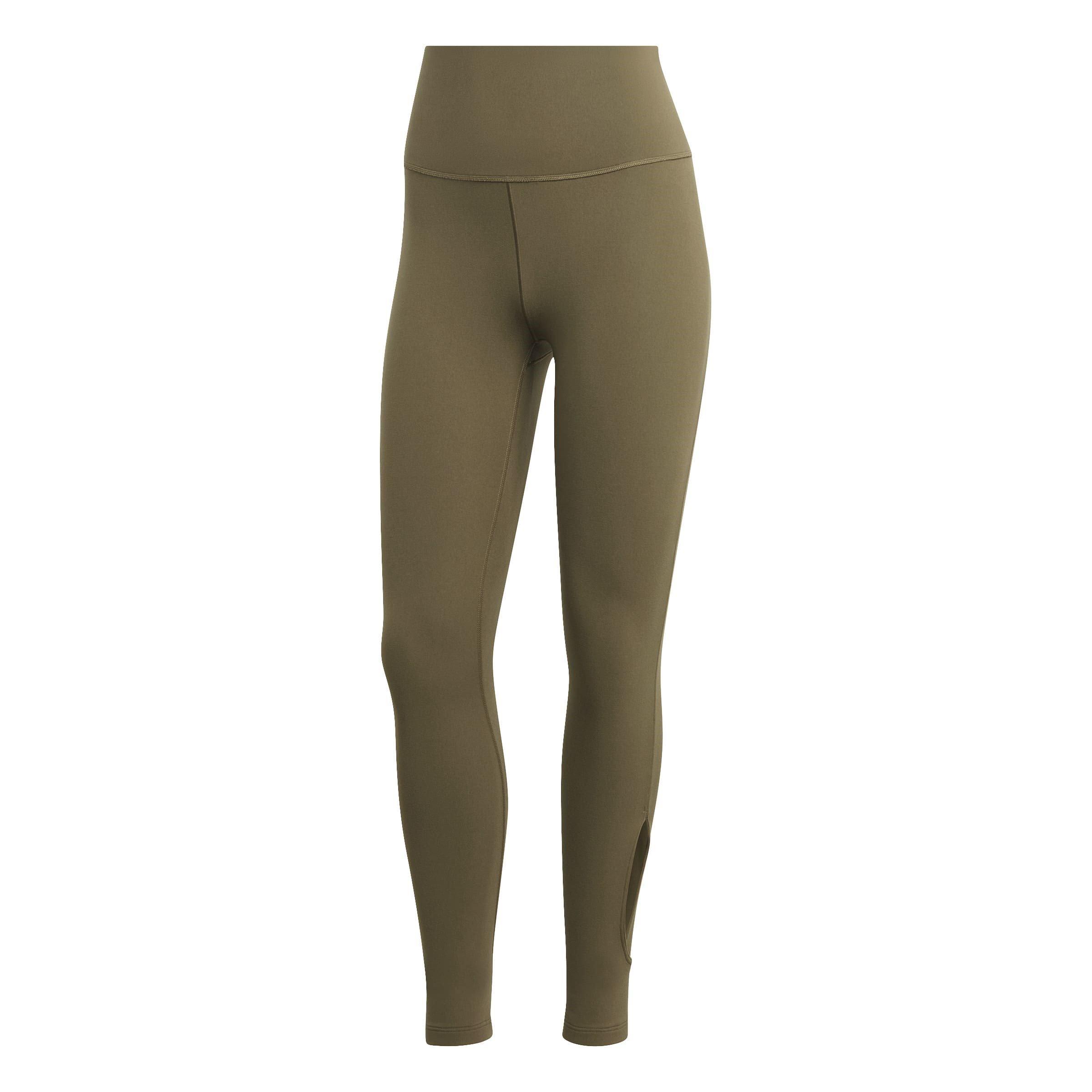 Olive Strata - adidas - Yoga Studio Wrapped 7/8 Leggings Womens - 1