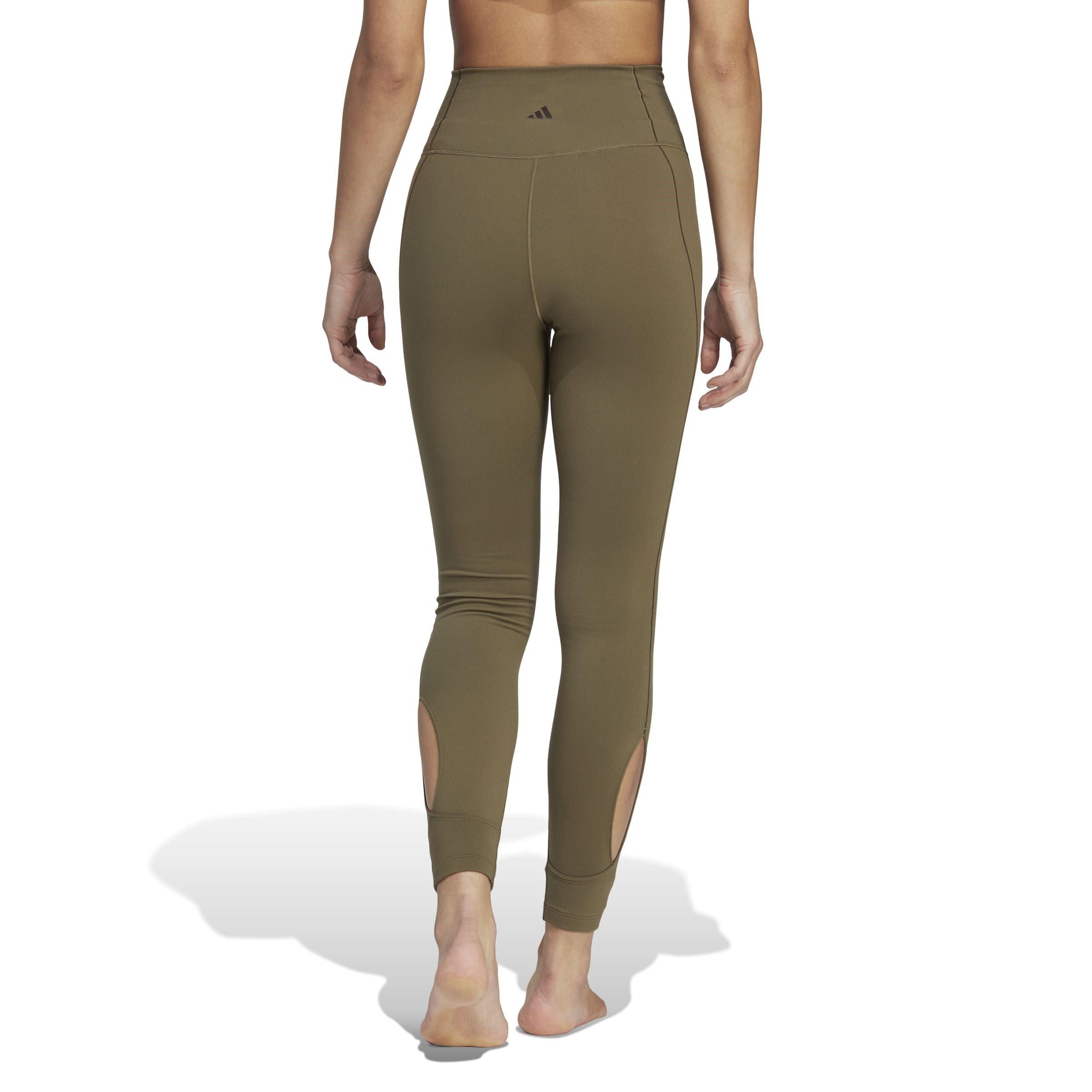 Olive Strata - adidas - Yoga Studio Wrapped 7/8 Leggings Womens - 3