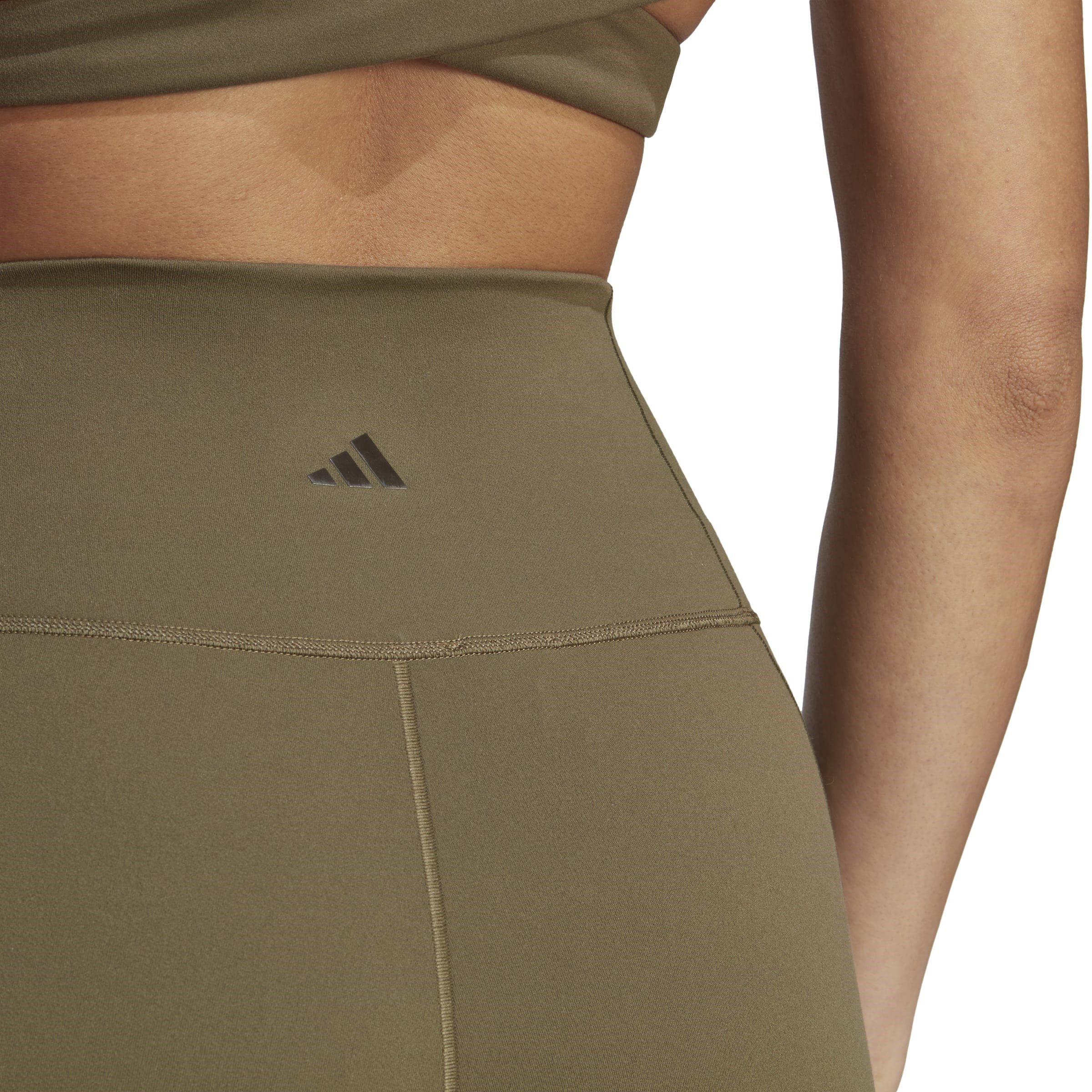 Olive Strata - adidas - Yoga Studio Wrapped 7/8 Leggings Womens - 5