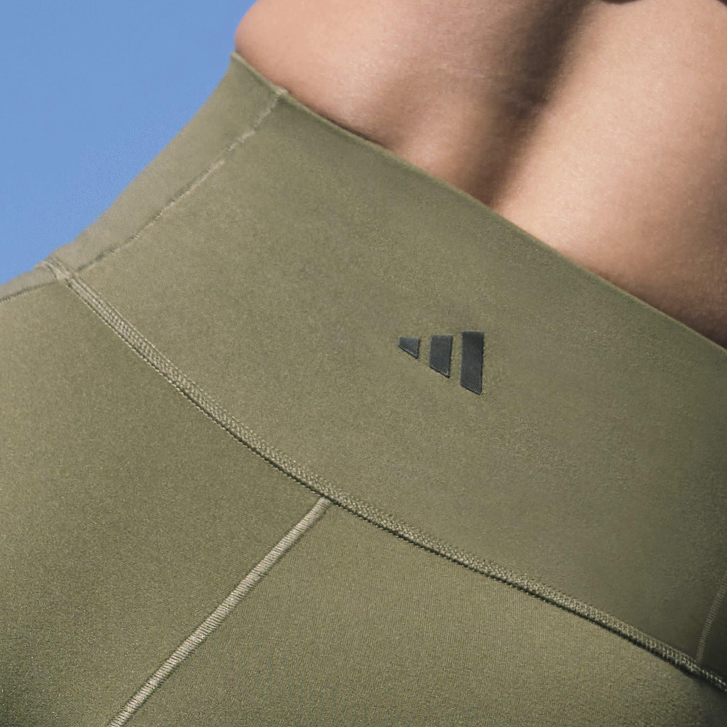 Olive Strata - adidas - Yoga Studio Wrapped 7/8 Leggings Womens - 8