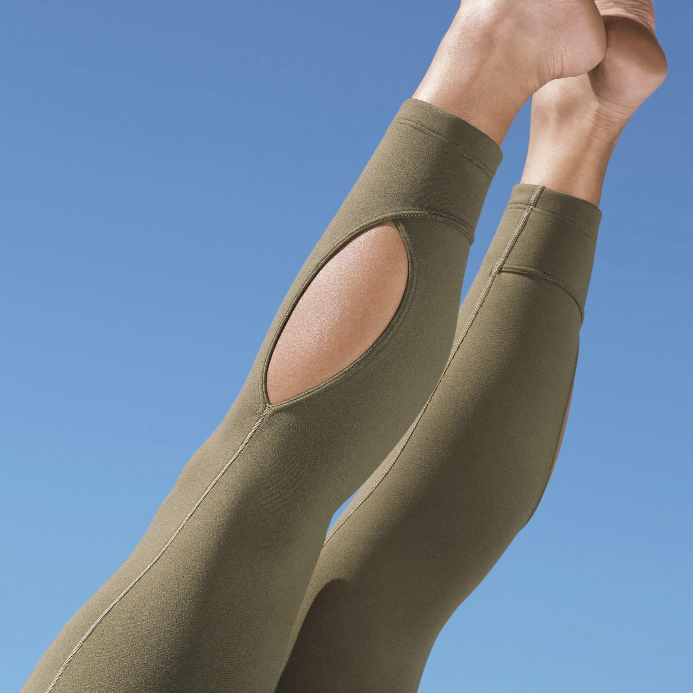 Olive Strata - adidas - Yoga Studio Wrapped 7/8 Leggings Womens - 9