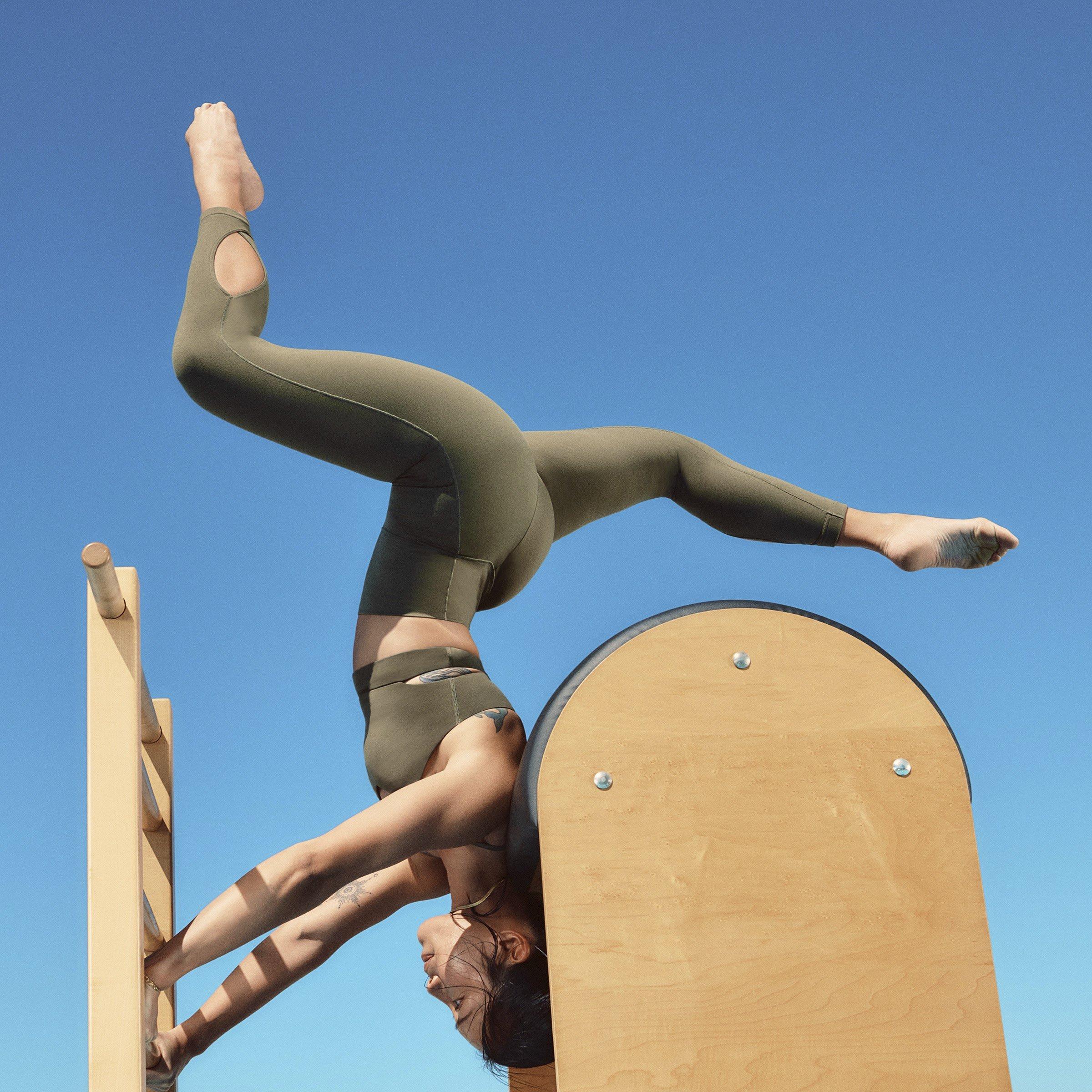 Olive Strata - adidas - Yoga Studio Wrapped 7/8 Leggings Womens - 10