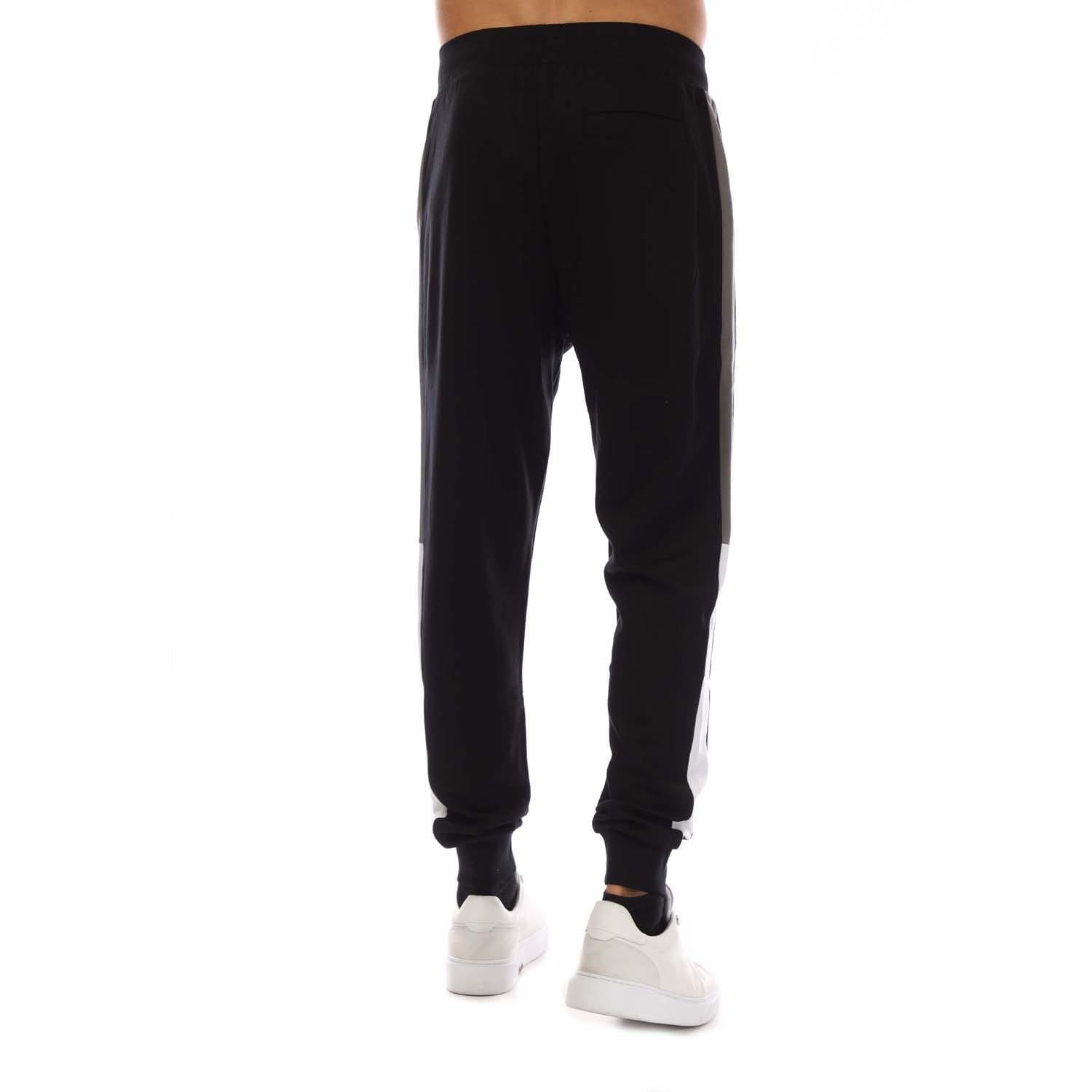 Black - Lyle and Scott - Fly Fleece Colour Block Tracksuit Bottoms - 2