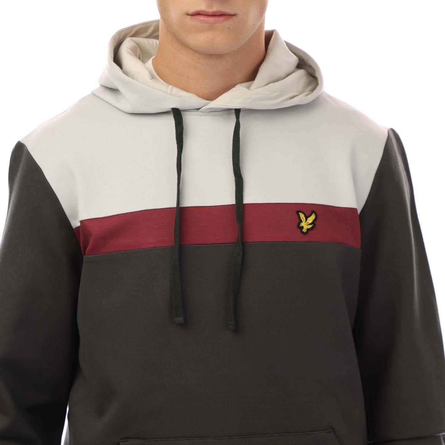 Grey - Lyle and Scott - Fly Fleece Colour Block Hoodie - 2