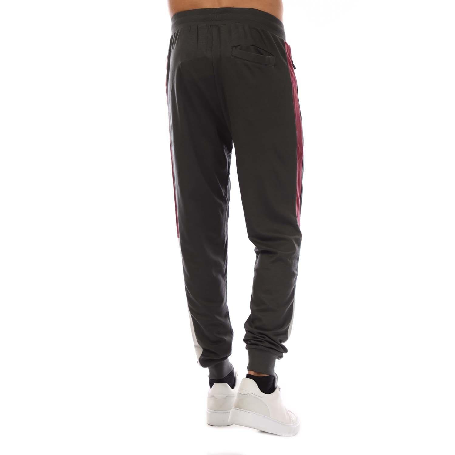 Grey - Lyle and Scott - Fly Fleece Colour Block Tracksuit Bottoms - 2