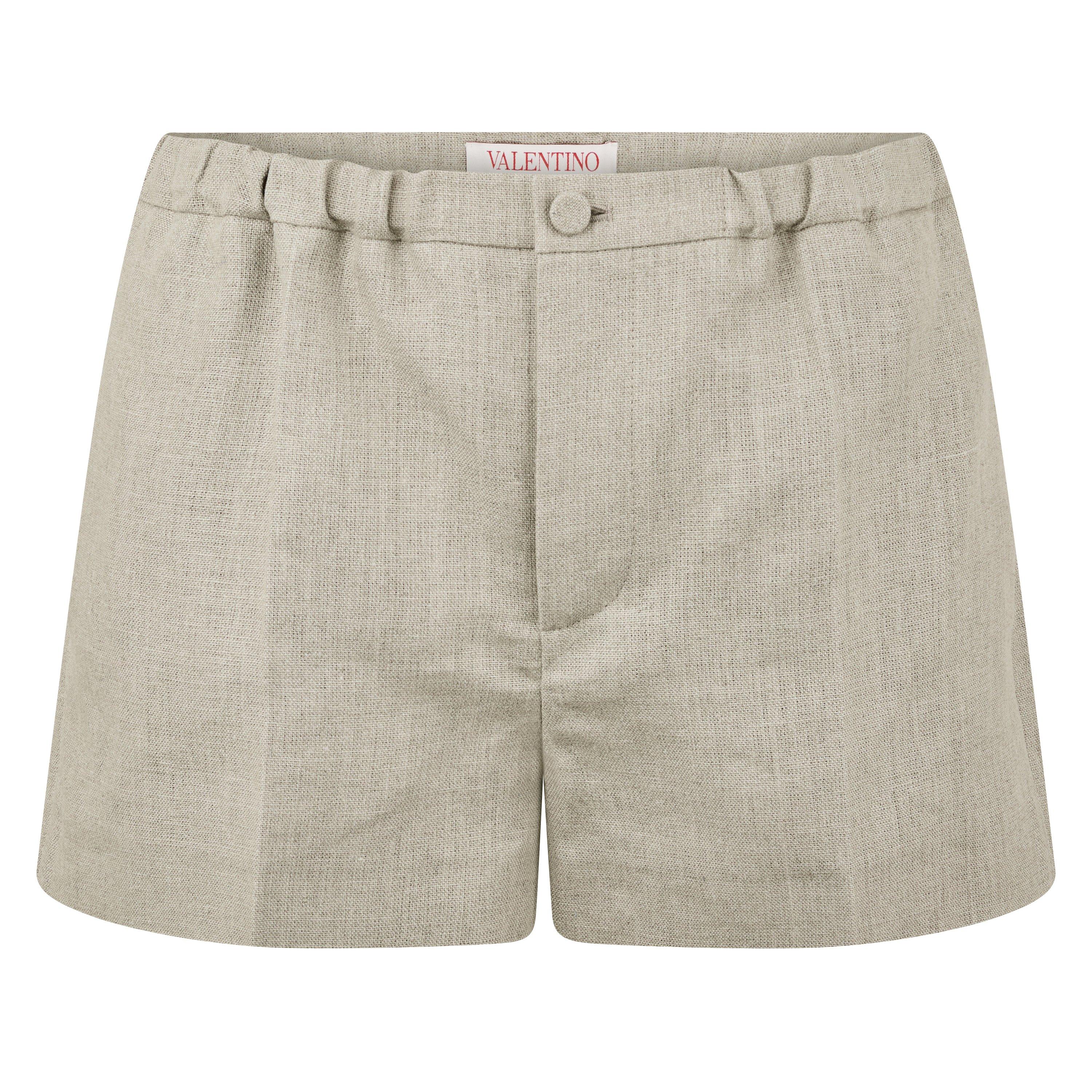 Beige Gravel - Valentino - Linen Shorts - 5