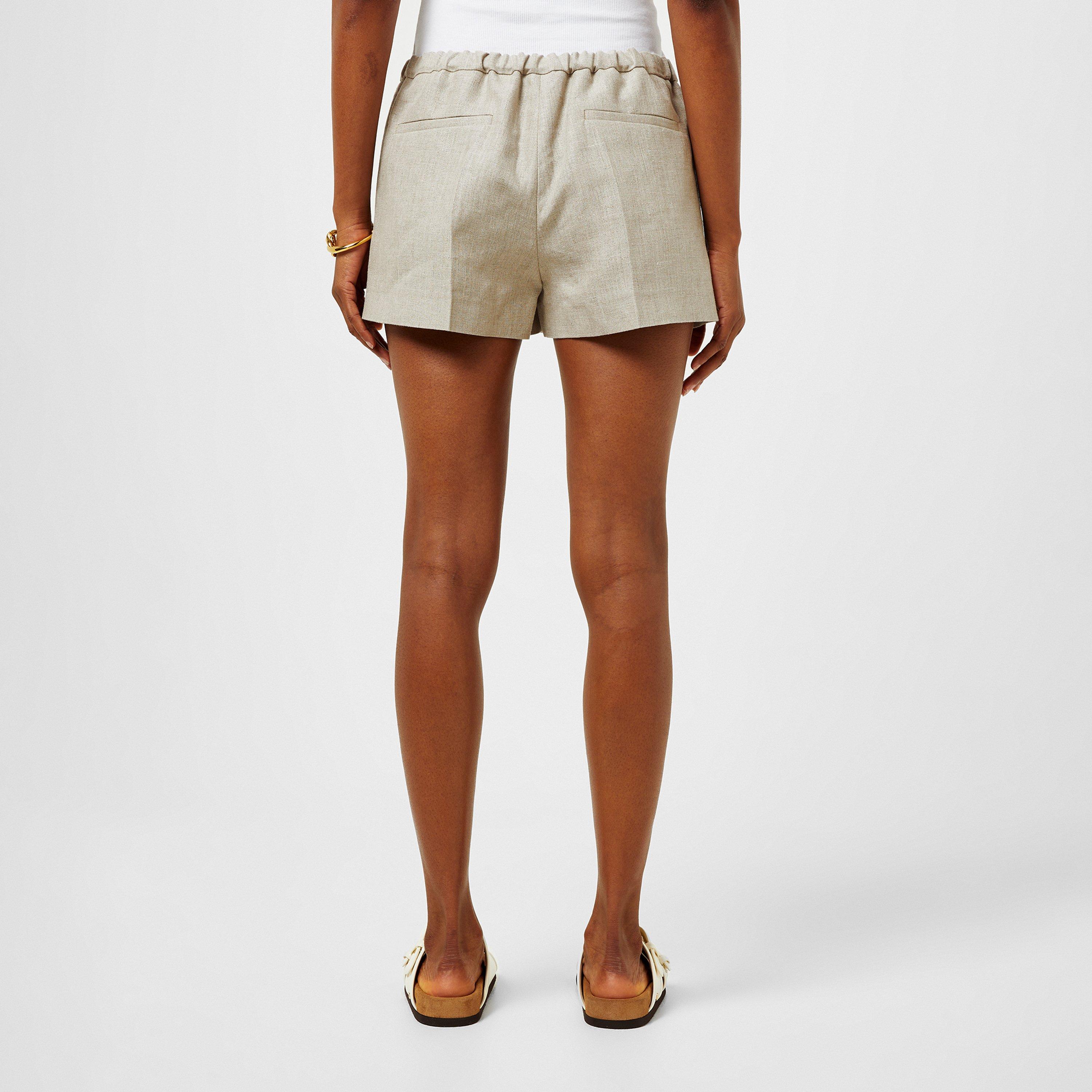 Beige Gravel - Valentino - Linen Shorts - 3
