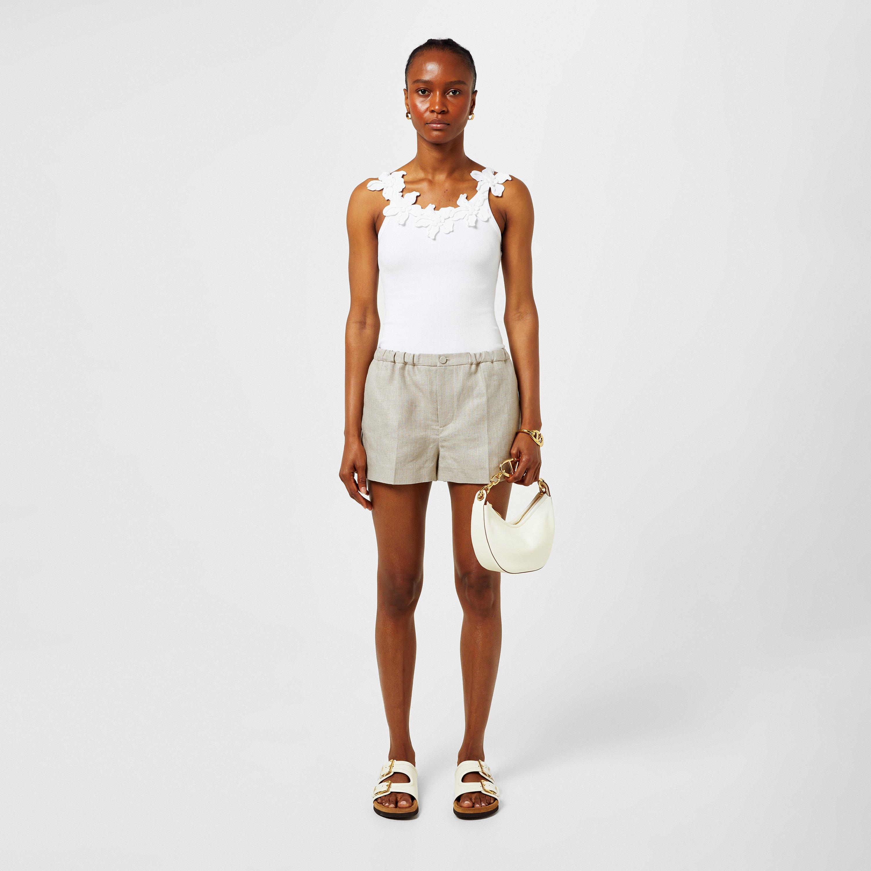 Beige Gravel - Valentino - Linen Shorts - 4