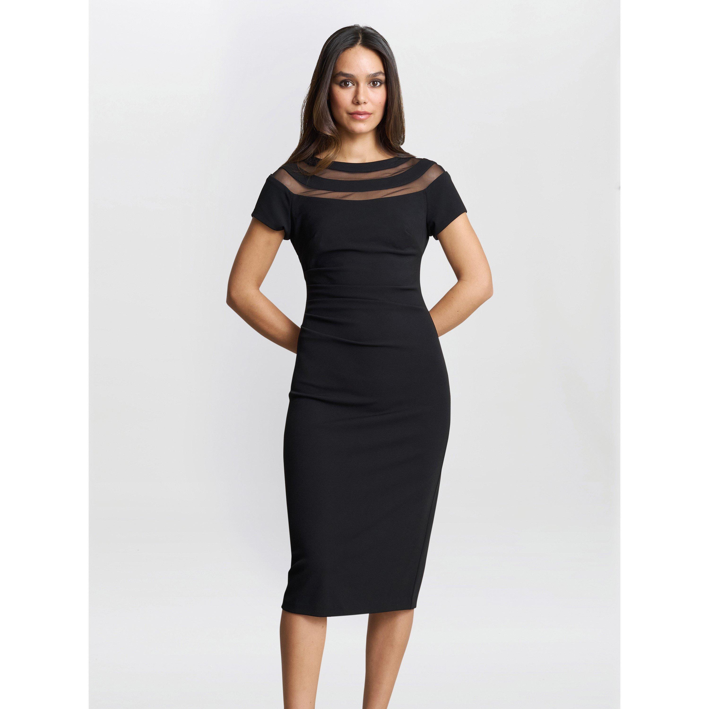 Black - Gina Bacconi - Daniella ILLUSION NECK DRESS - 2
