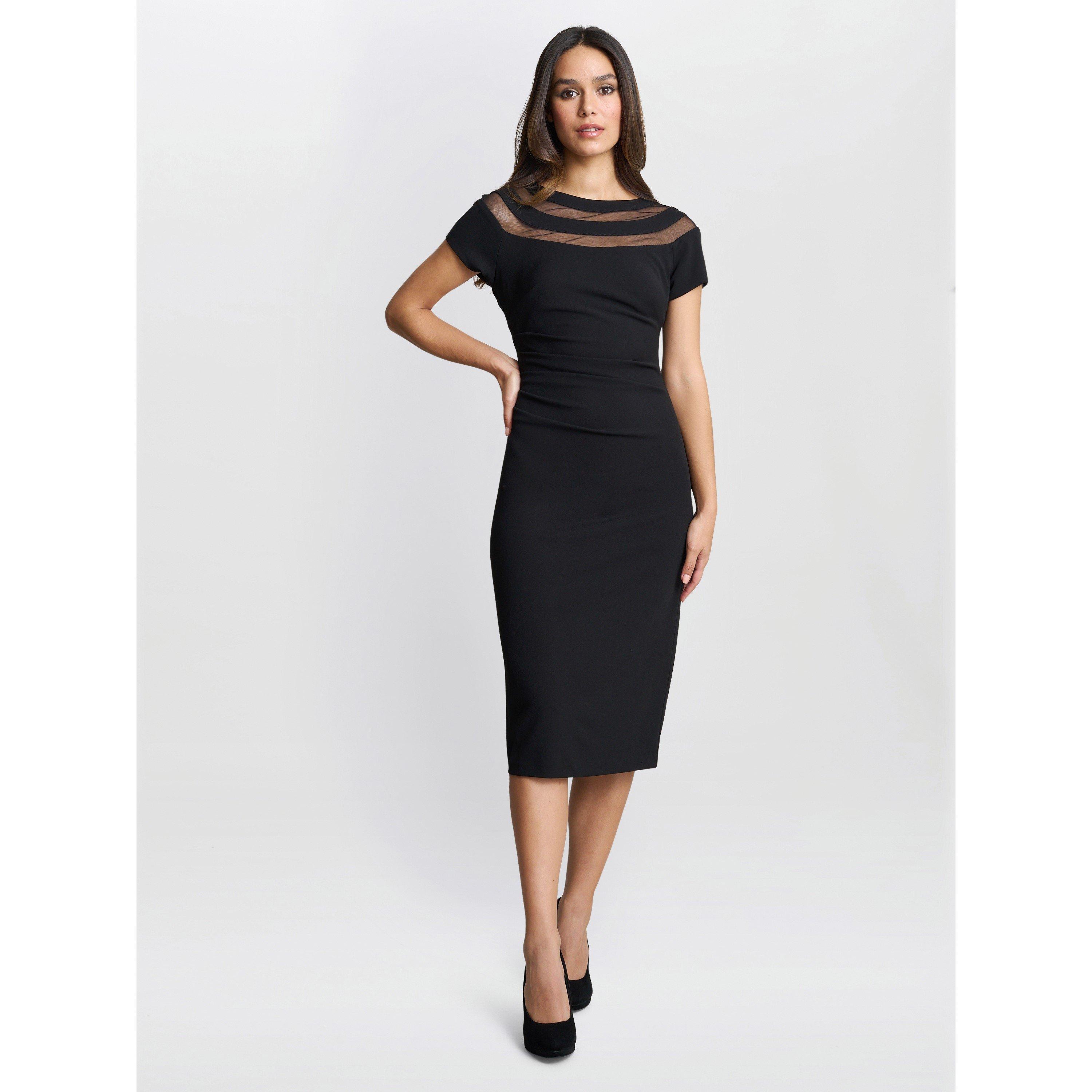 Black - Gina Bacconi - Daniella ILLUSION NECK DRESS - 4