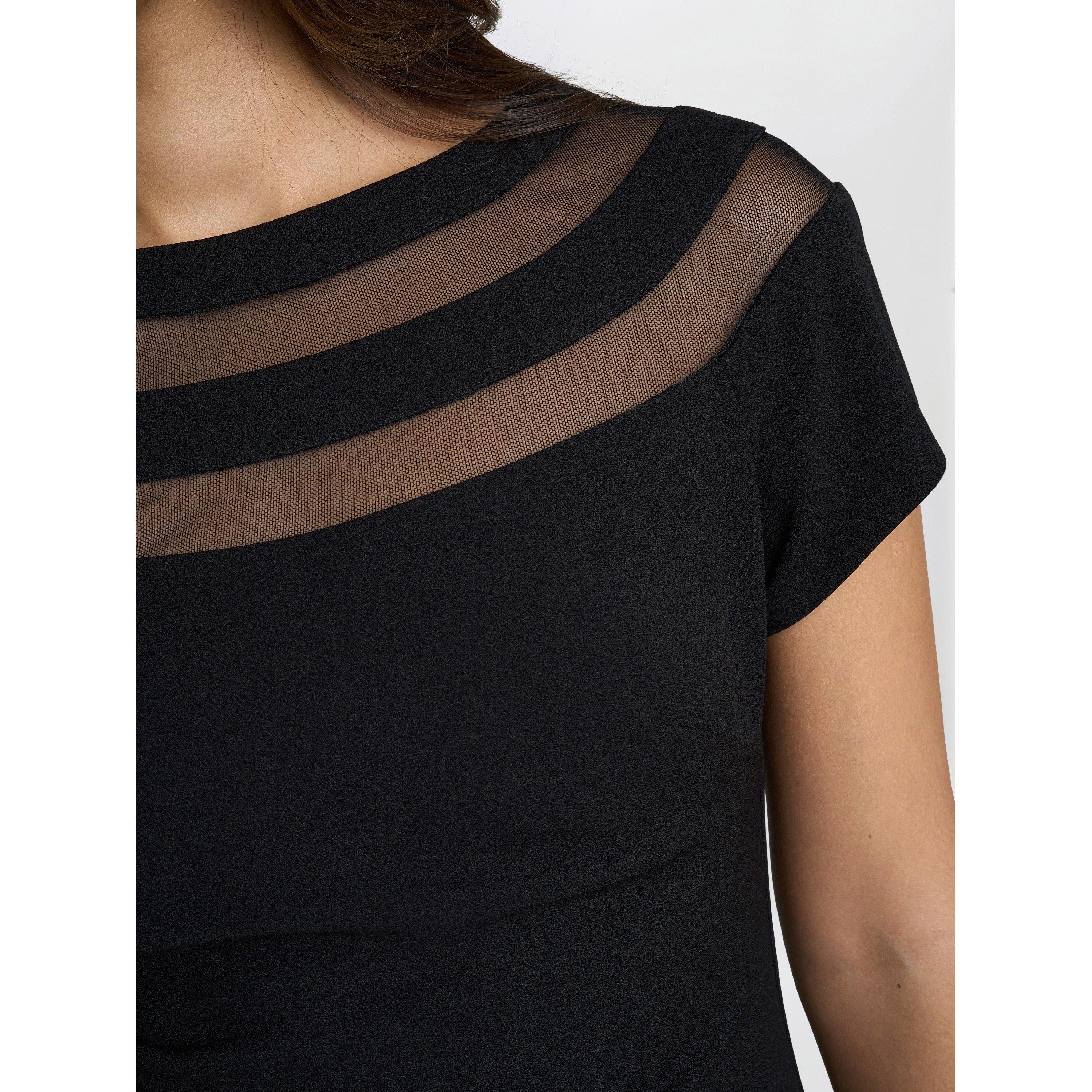 Black - Gina Bacconi - Daniella ILLUSION NECK DRESS - 5