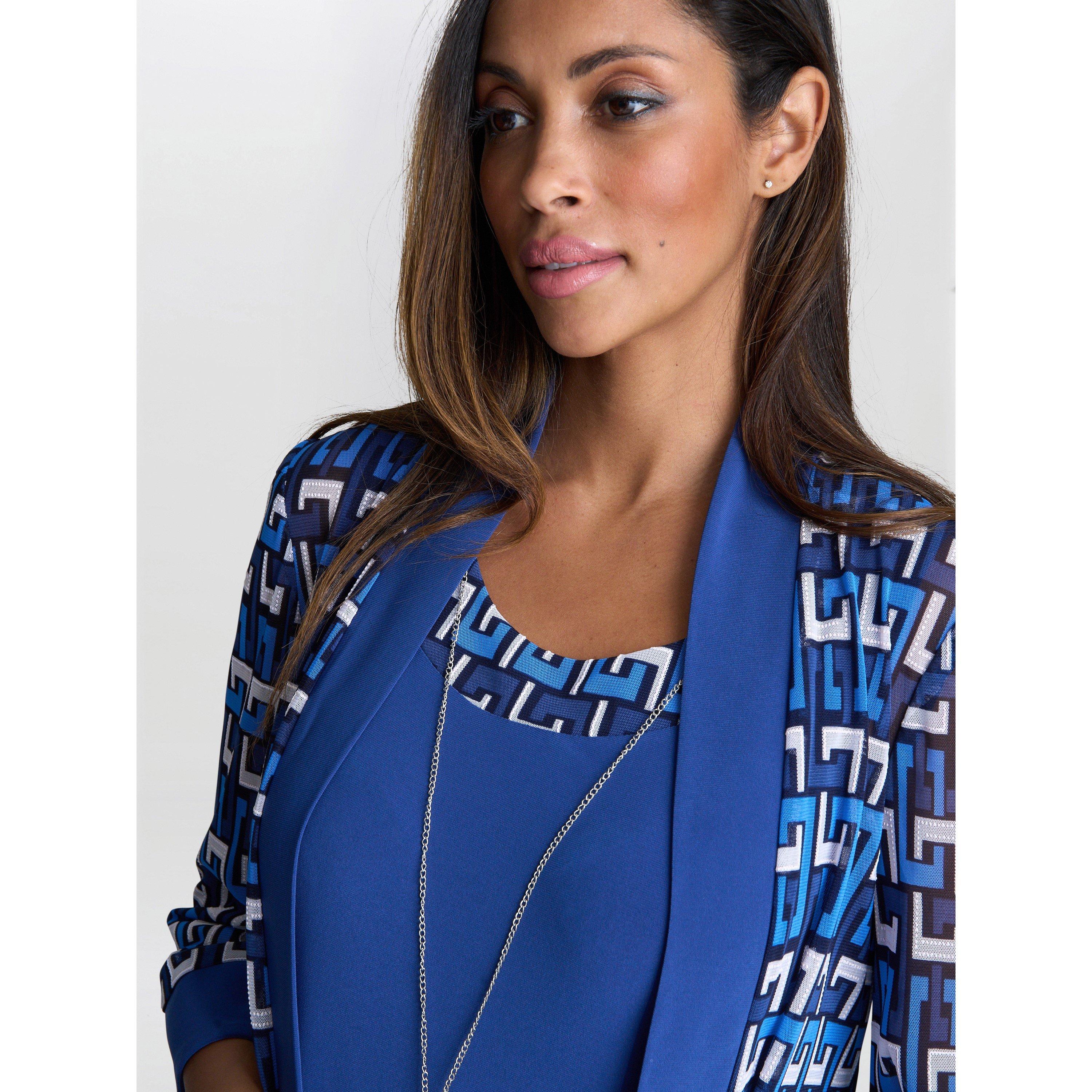 Cobalt - Gina Bacconi - SOFIA PRINT DRESS AND JACKET - 4