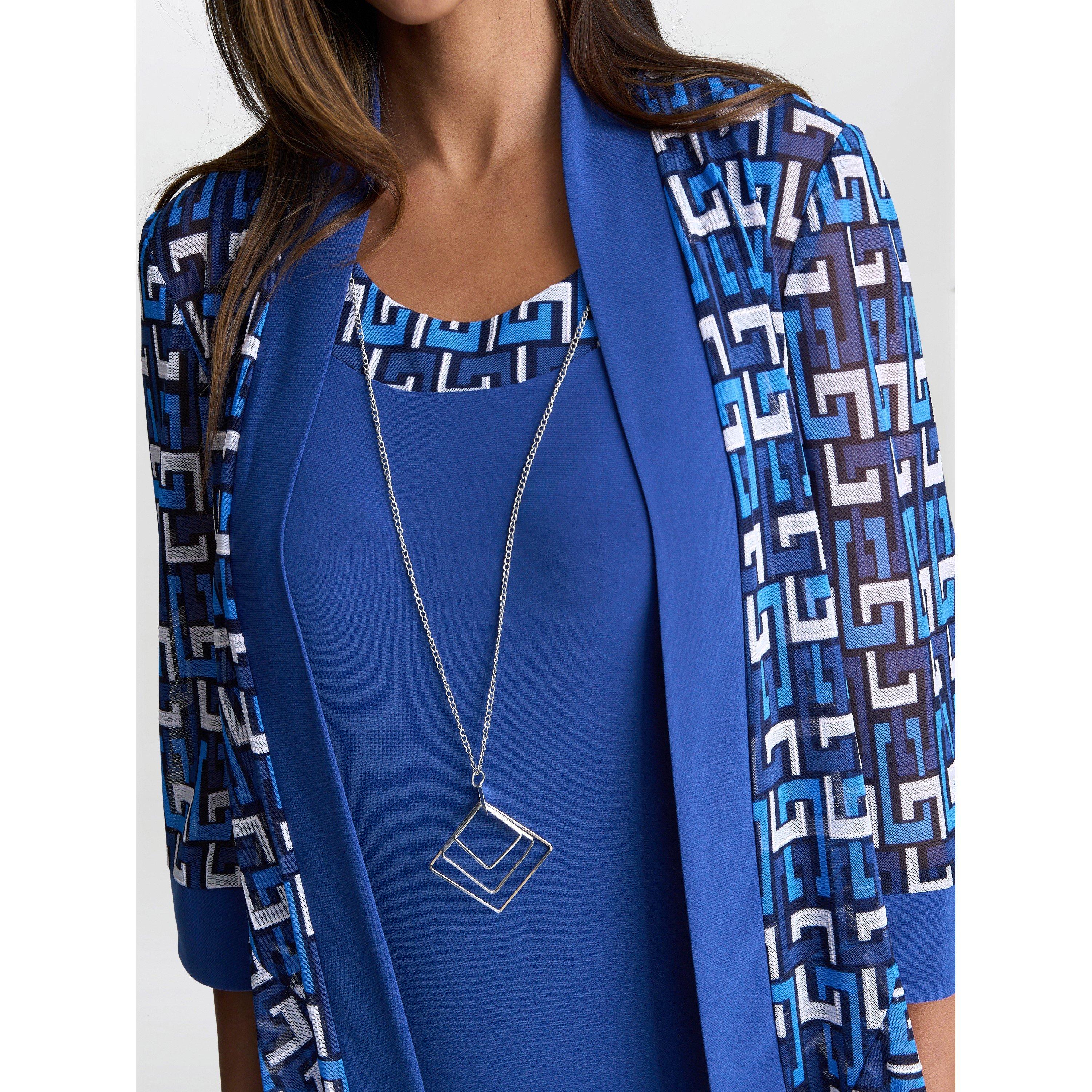 Cobalt - Gina Bacconi - SOFIA PRINT DRESS AND JACKET - 5