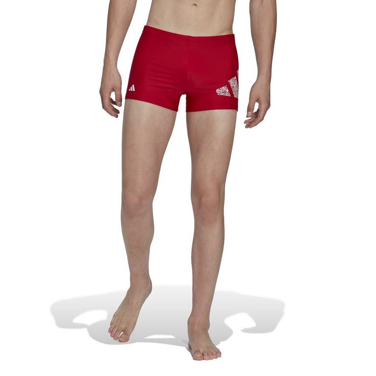 Écarlate/Blanc - adidas - Branded Boxer Swim Shorts - 2