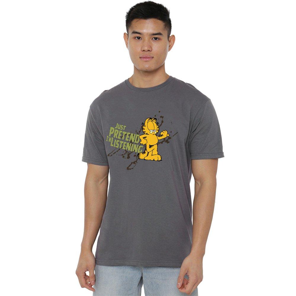 Garfield Men's Just Pretend Im Listening T Shirt Charco - Grey - M