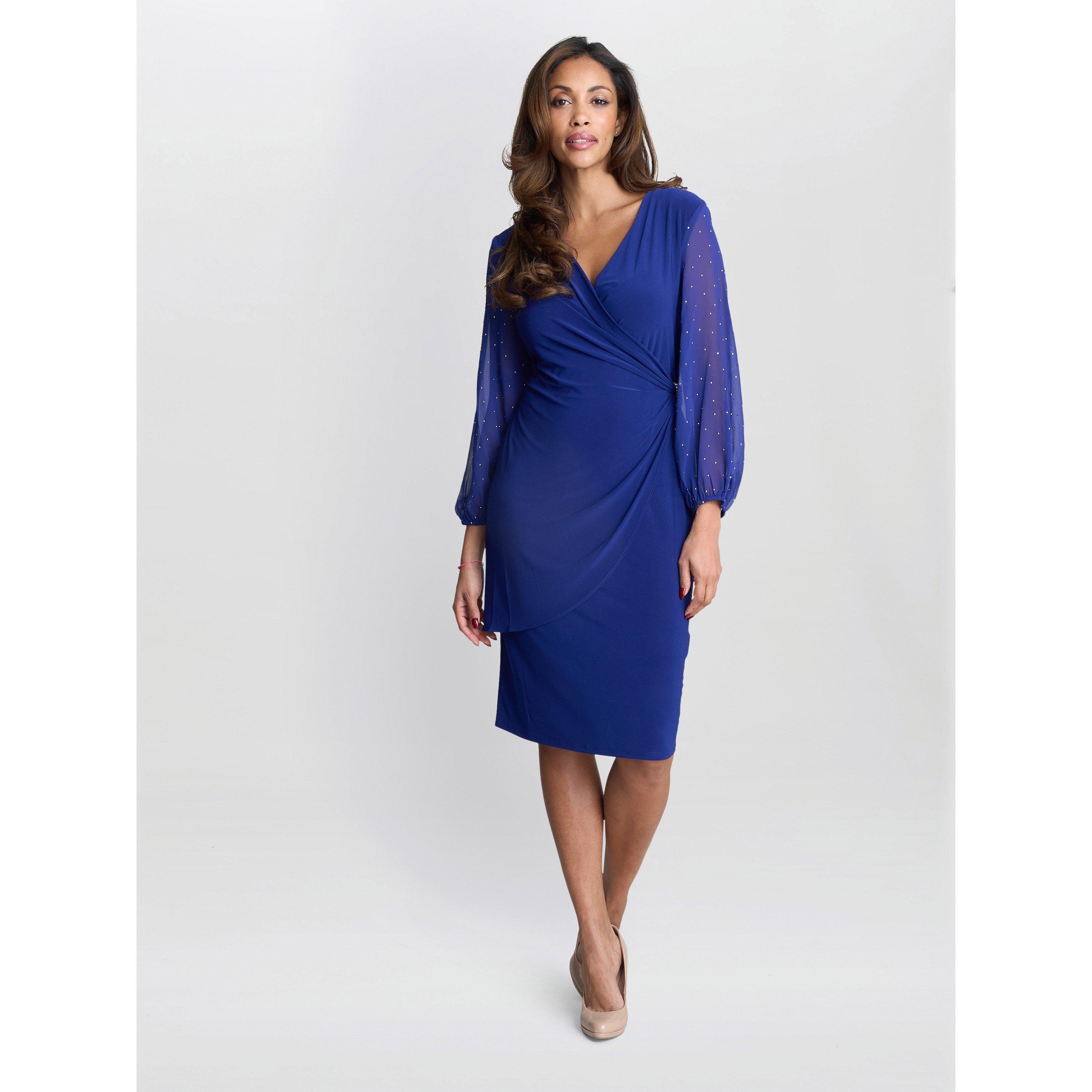 Royal - Gina Bacconi - ELAINE WRAP DRESS WITH STUD SLEEVE - 2