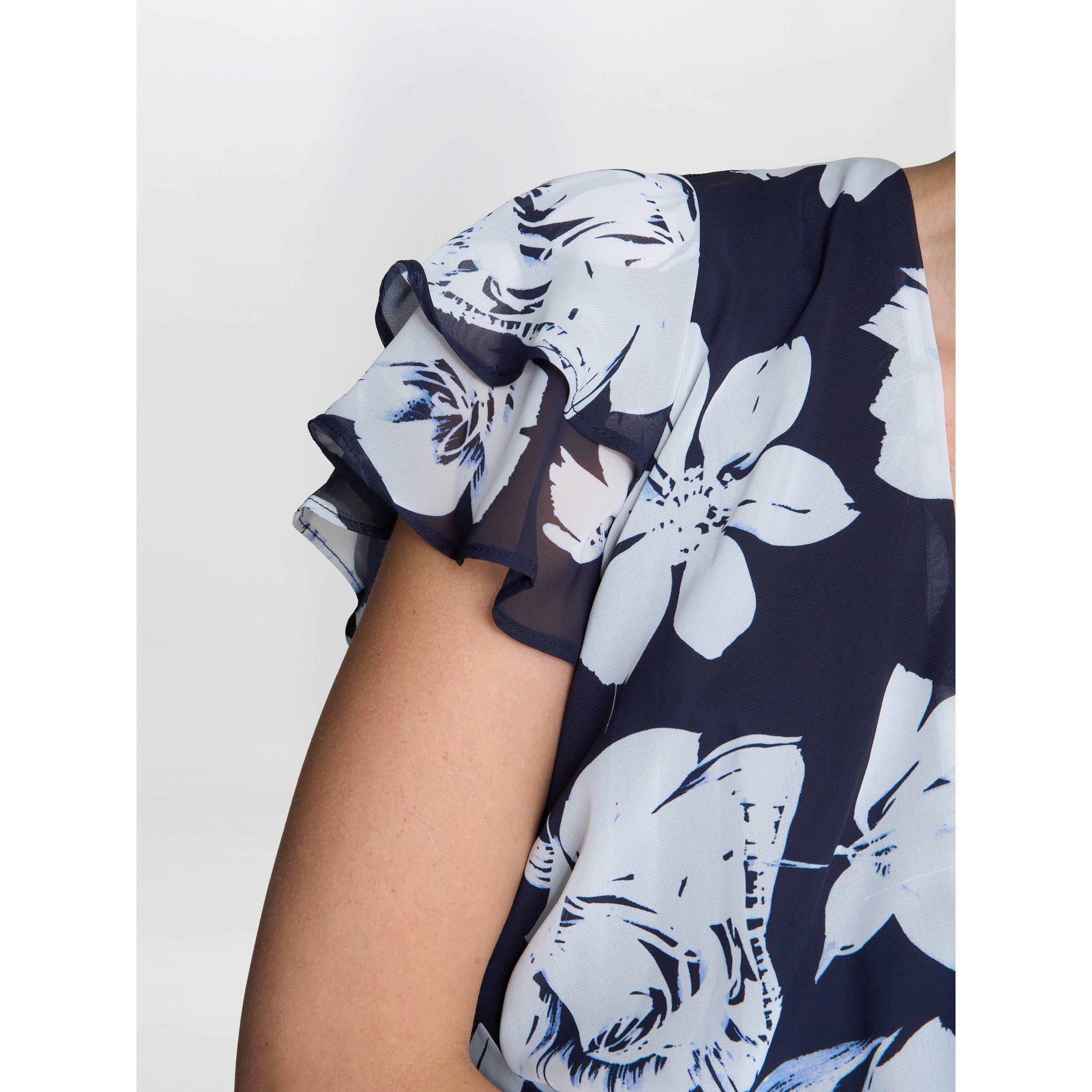 Navy / Multi - Gina Bacconi - TERESA FLORAL CHIFFON DRESS - 7