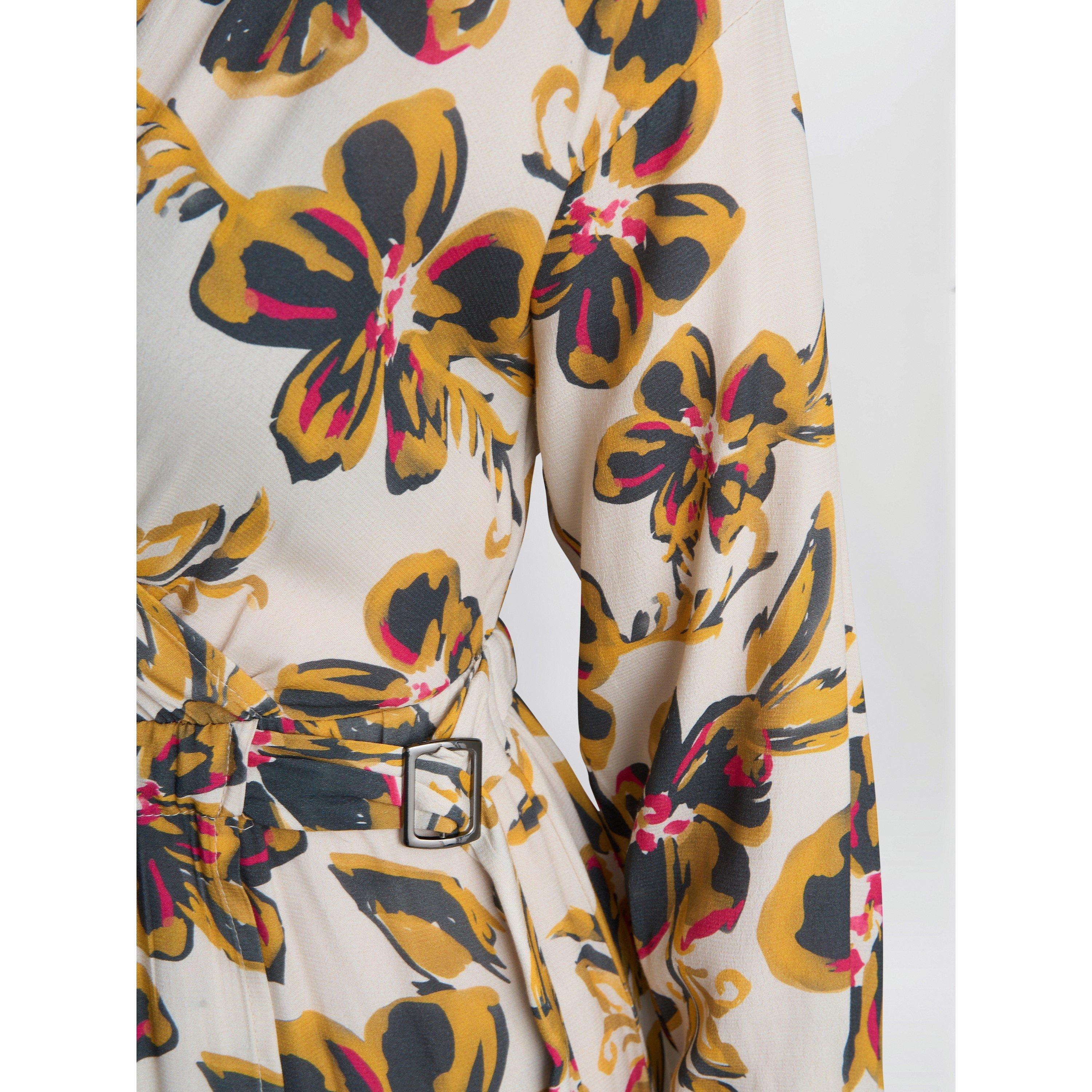 Beige Cream - Gina Bacconi - Women's ROSALEE Belted Fit and Flare Dress - 5