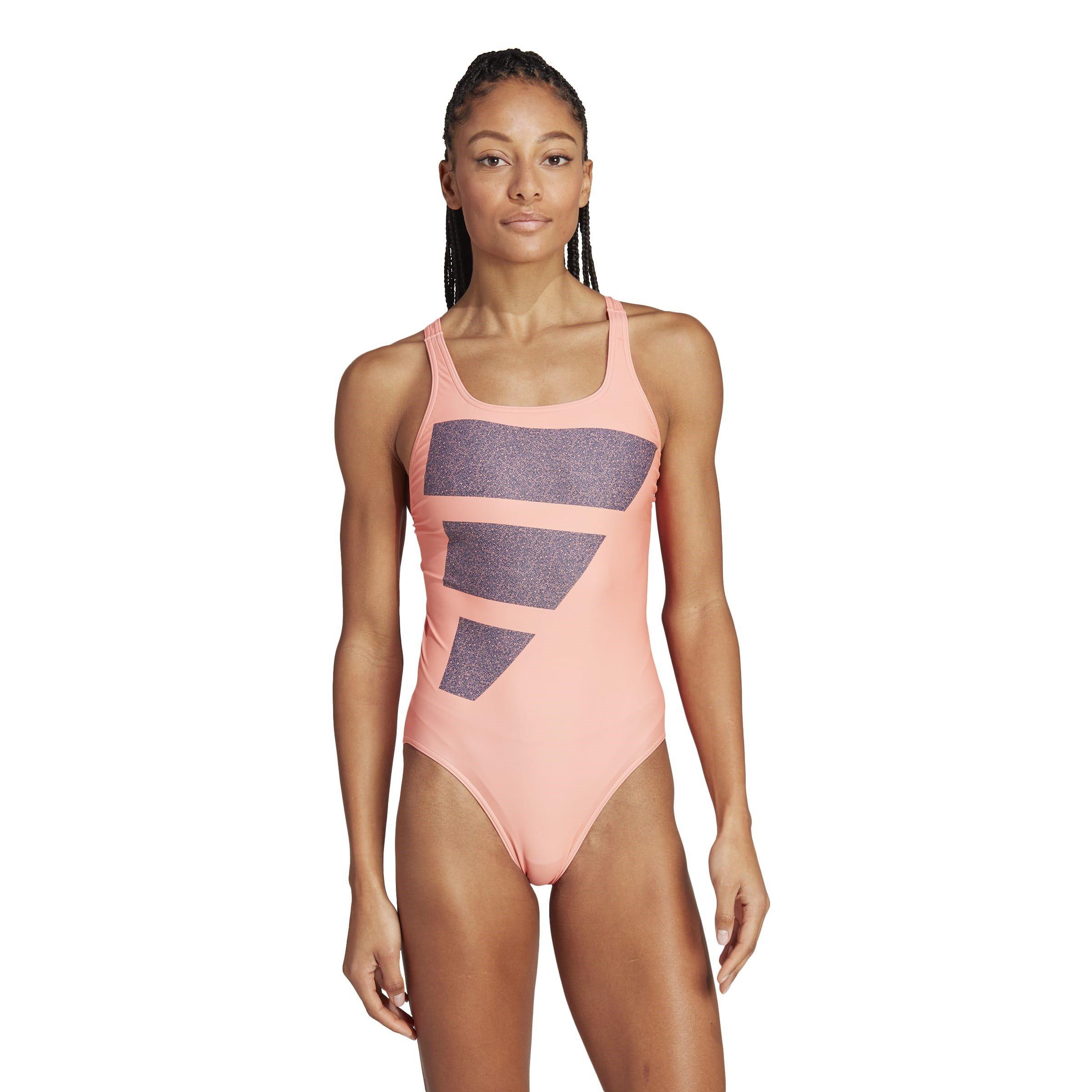Koraljno/Plava/Bijela - adidas - Big Bars Swimsuit - 2