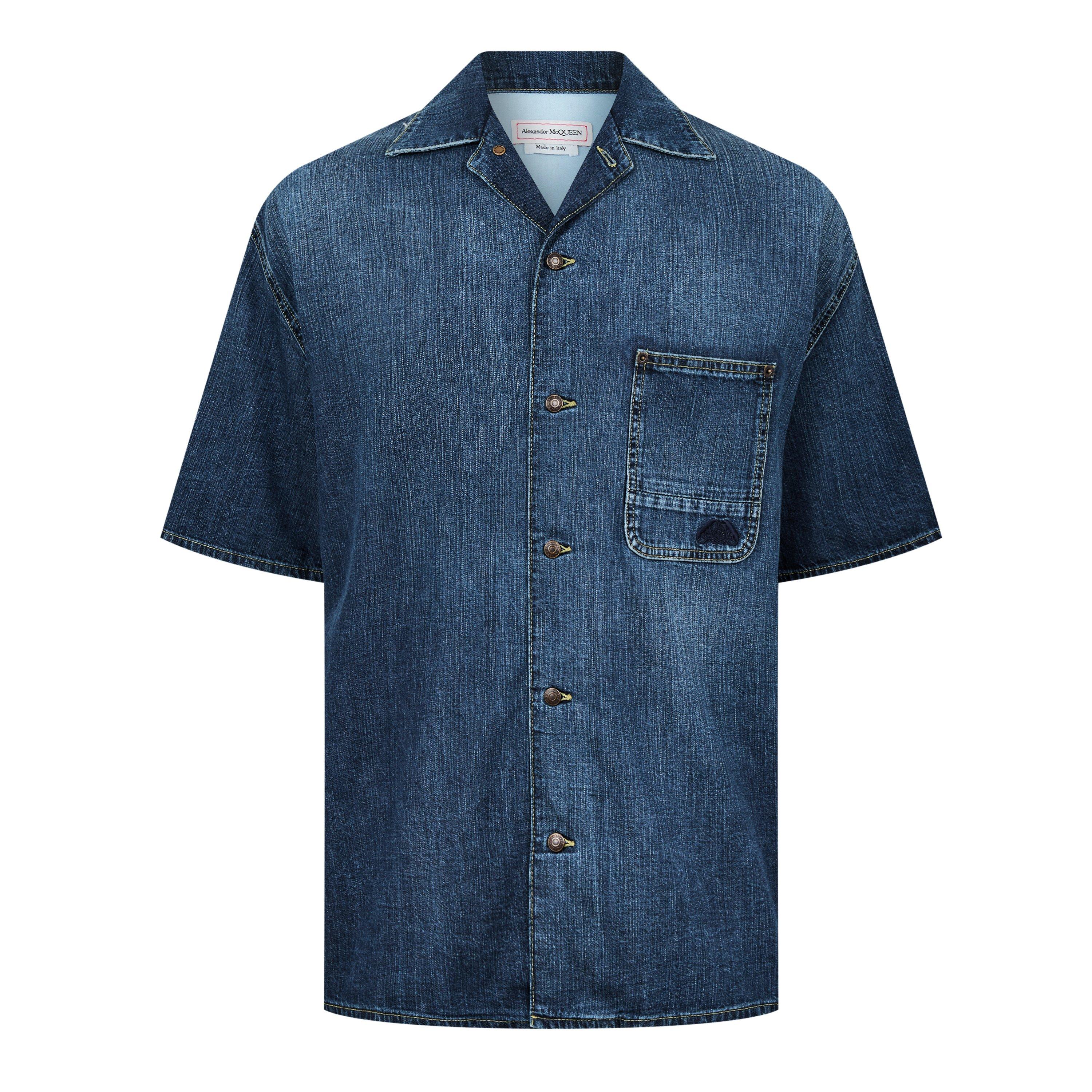 Blue Harness Denim Shirt by McQueen on Sale