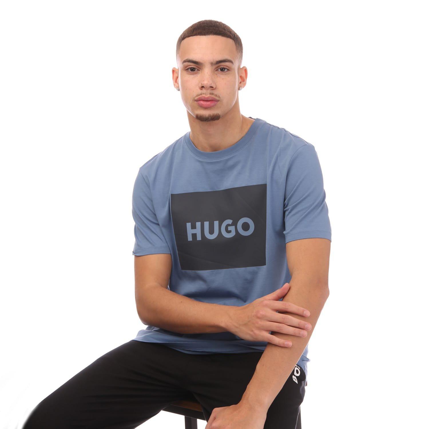 Blue - Hugo - Logo Print T-Shirt - 4