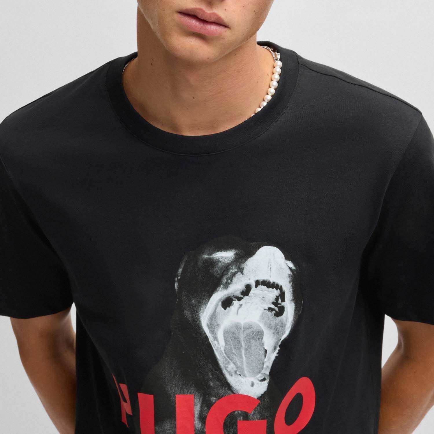 Black - Hugo - Dayaking Animal Graphic T-Shirt - 4