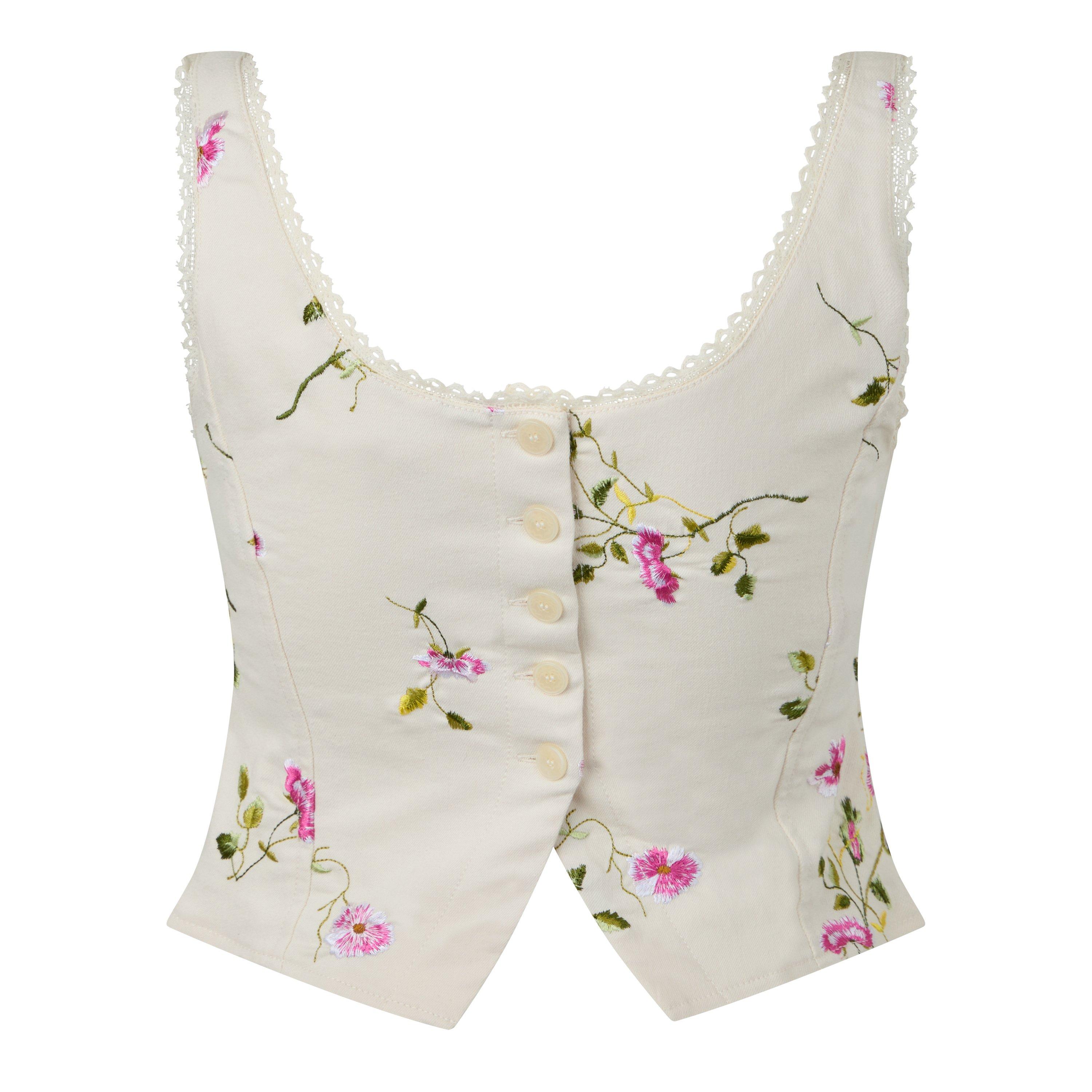 Antique White - LoveshackFancy - Women's Rhapsody Bustier Corset Top - 6