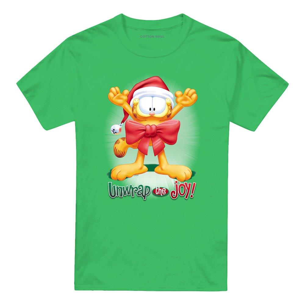 Green - Garfield - Garfield Unwrap The Joy! T Shirt Kelly Green - 4