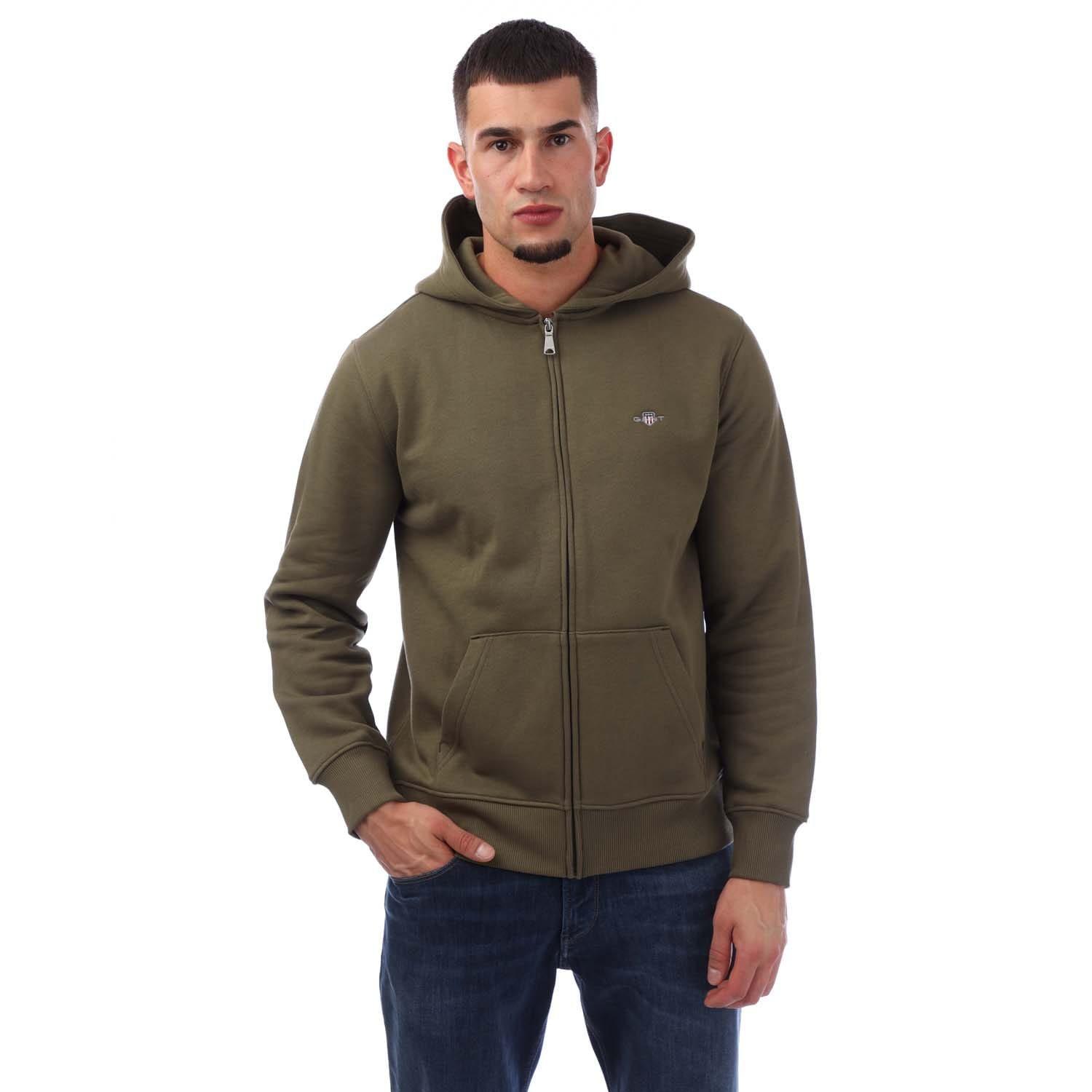 Green - Gant - Shield Logo Full Zip Hoodie - 1