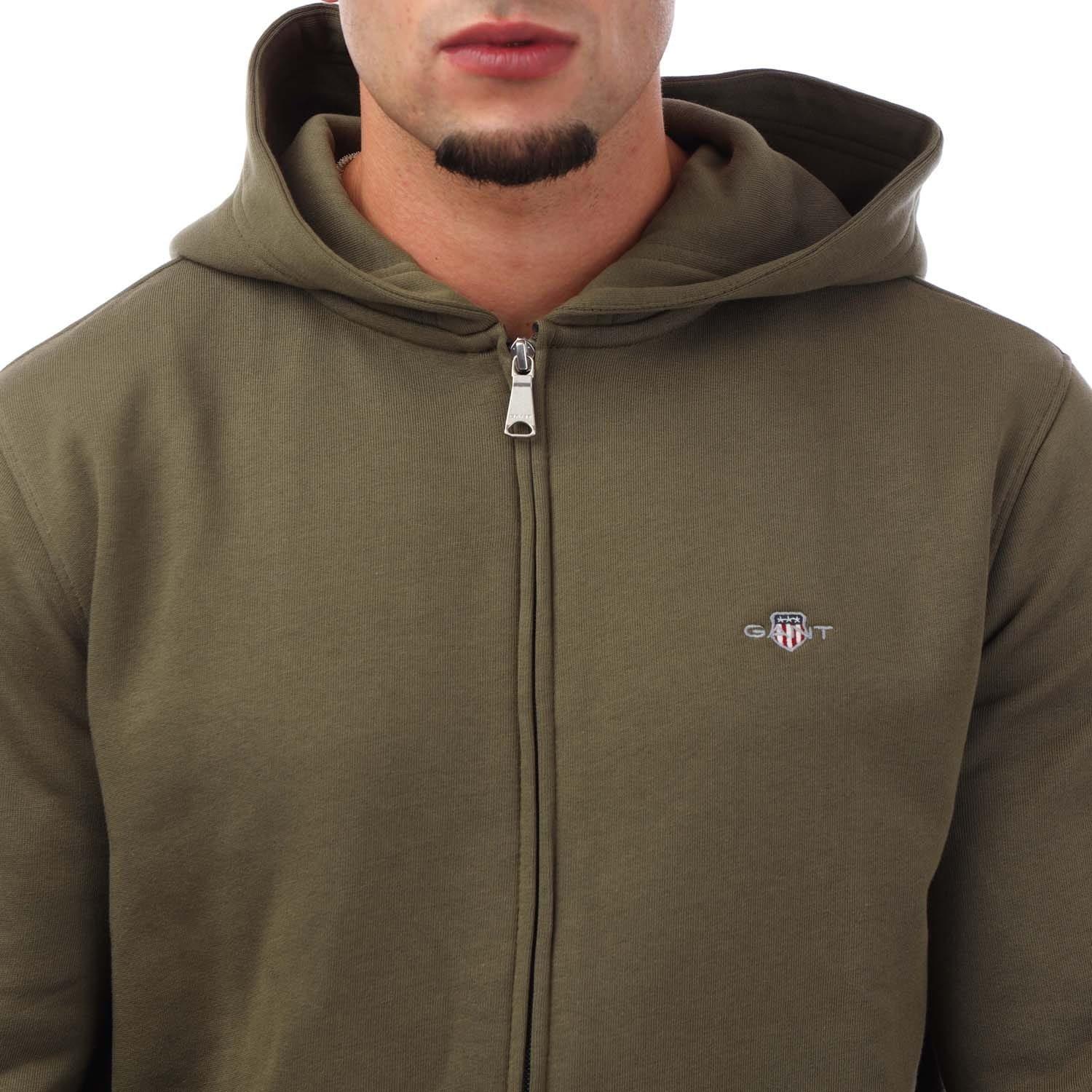Green - Gant - Shield Logo Full Zip Hoodie - 2