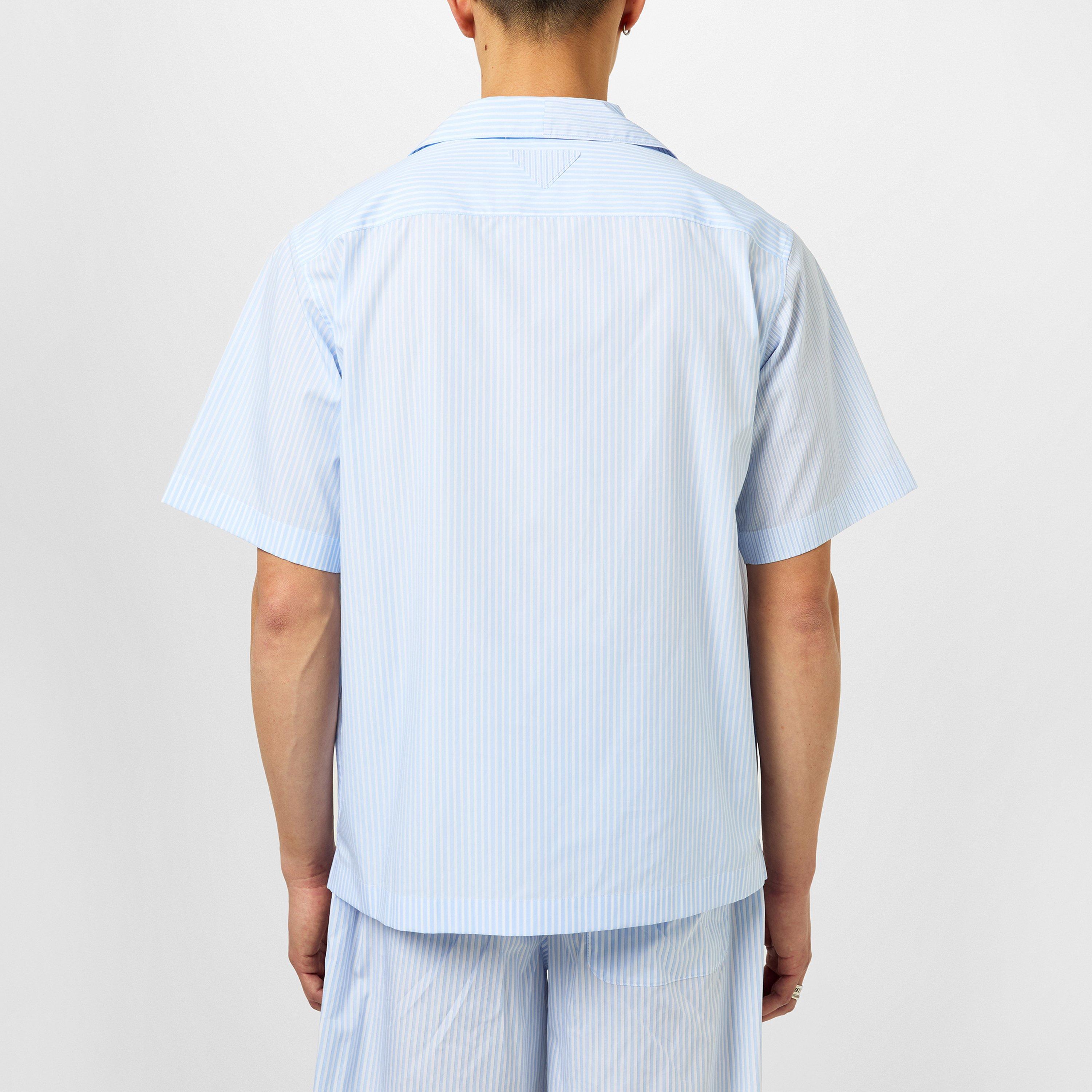 White/Blue - Prada - Striped Cotton Shirt - 4