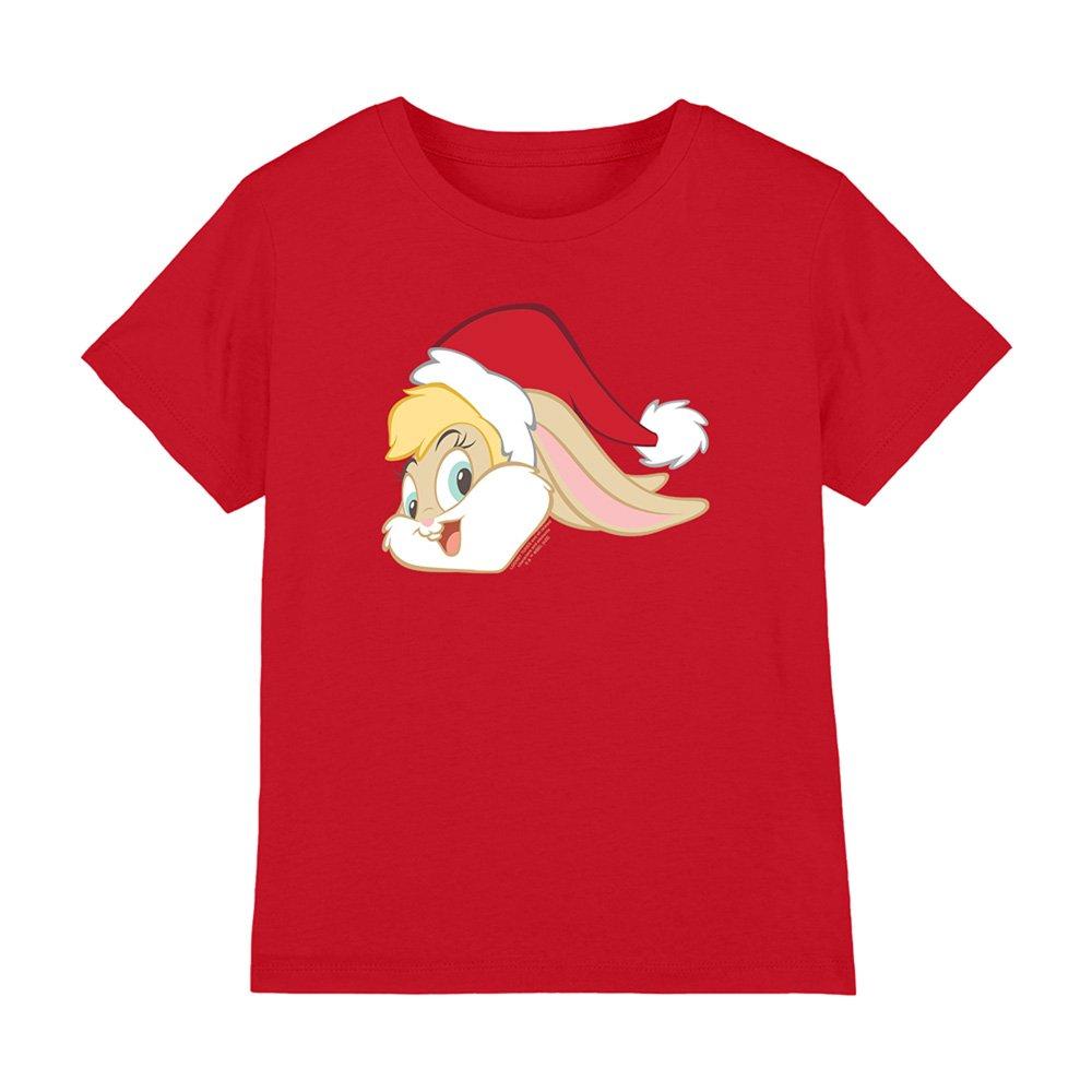 Red - Looney Tunes - Lola Bunny Santa Hat Kids T-Shirt Red - 1