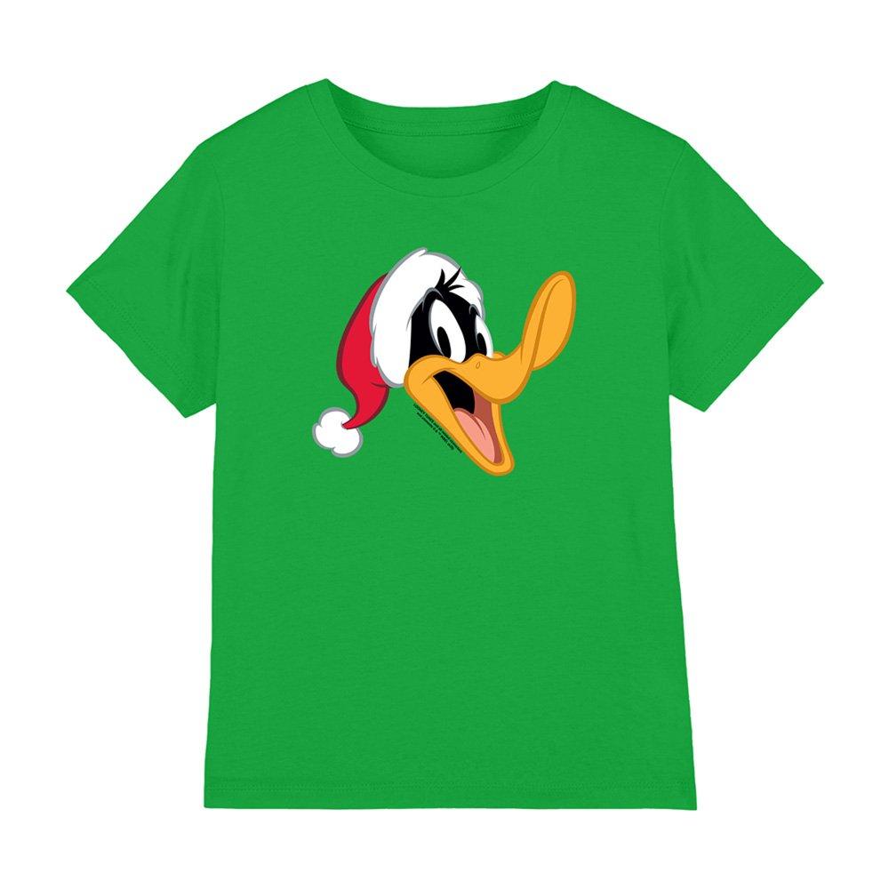 Looney Tunes Daffy Duck Santa Hat Kids T-Shirt Kelly Green