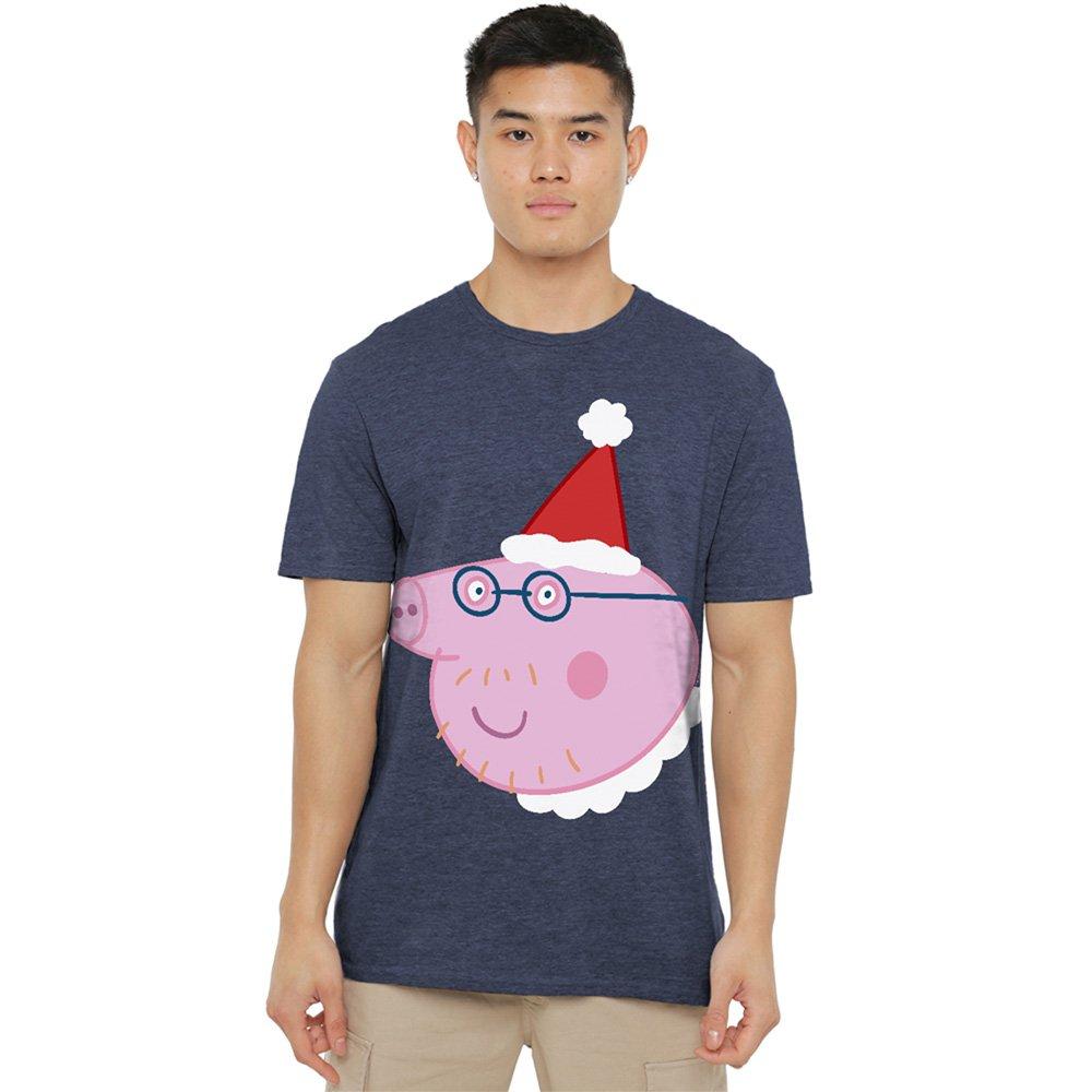 Navy - Hasbro - Peppa Pig Daddy Pig Santa Hat T Shirt Navy - 1