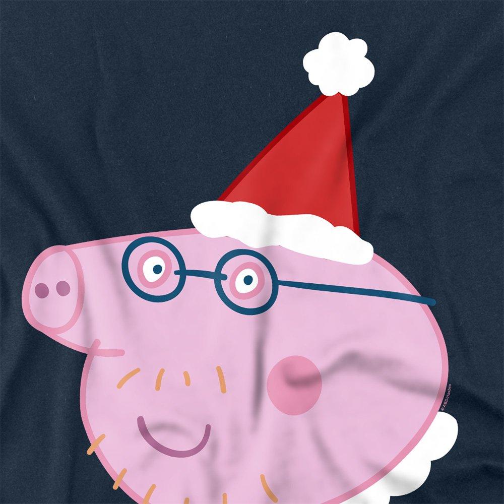 Navy - Hasbro - Peppa Pig Daddy Pig Santa Hat Long Sleeve T-Shirt - 2