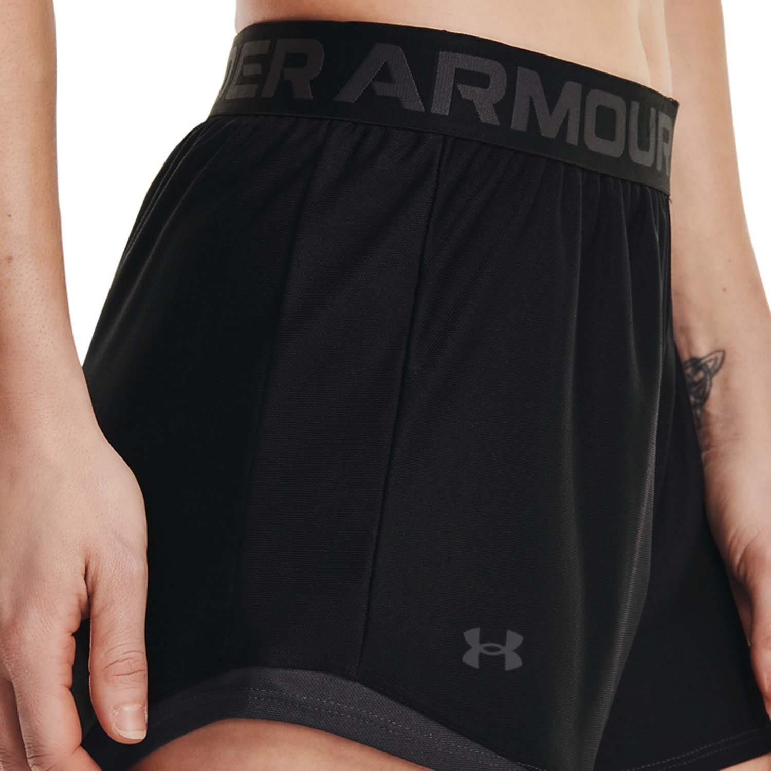 Black - Under Armour - Women's Play Up Fleece Jogger Shorts - 2