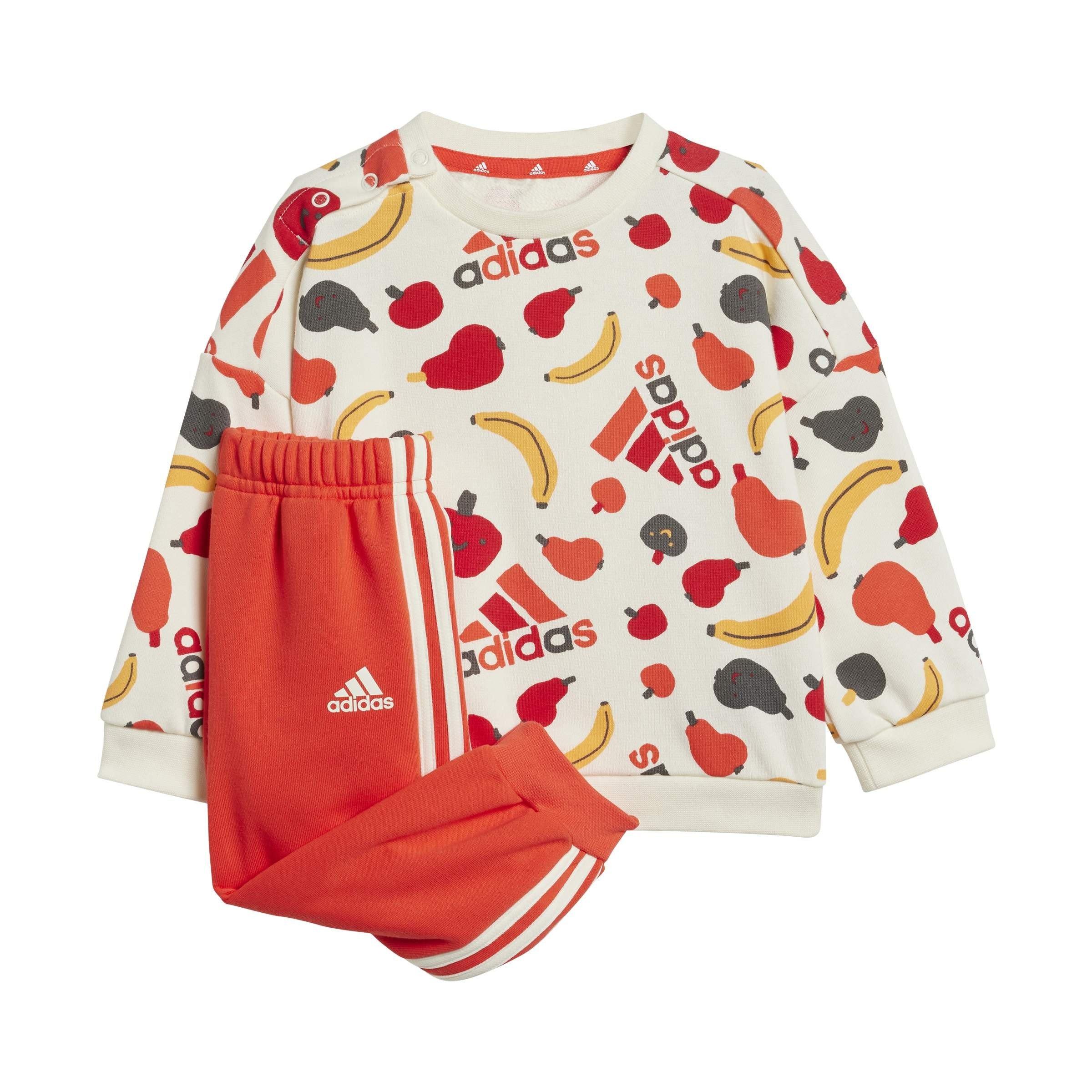 White - adidas - Essential Allover Print Joggers Set - 1