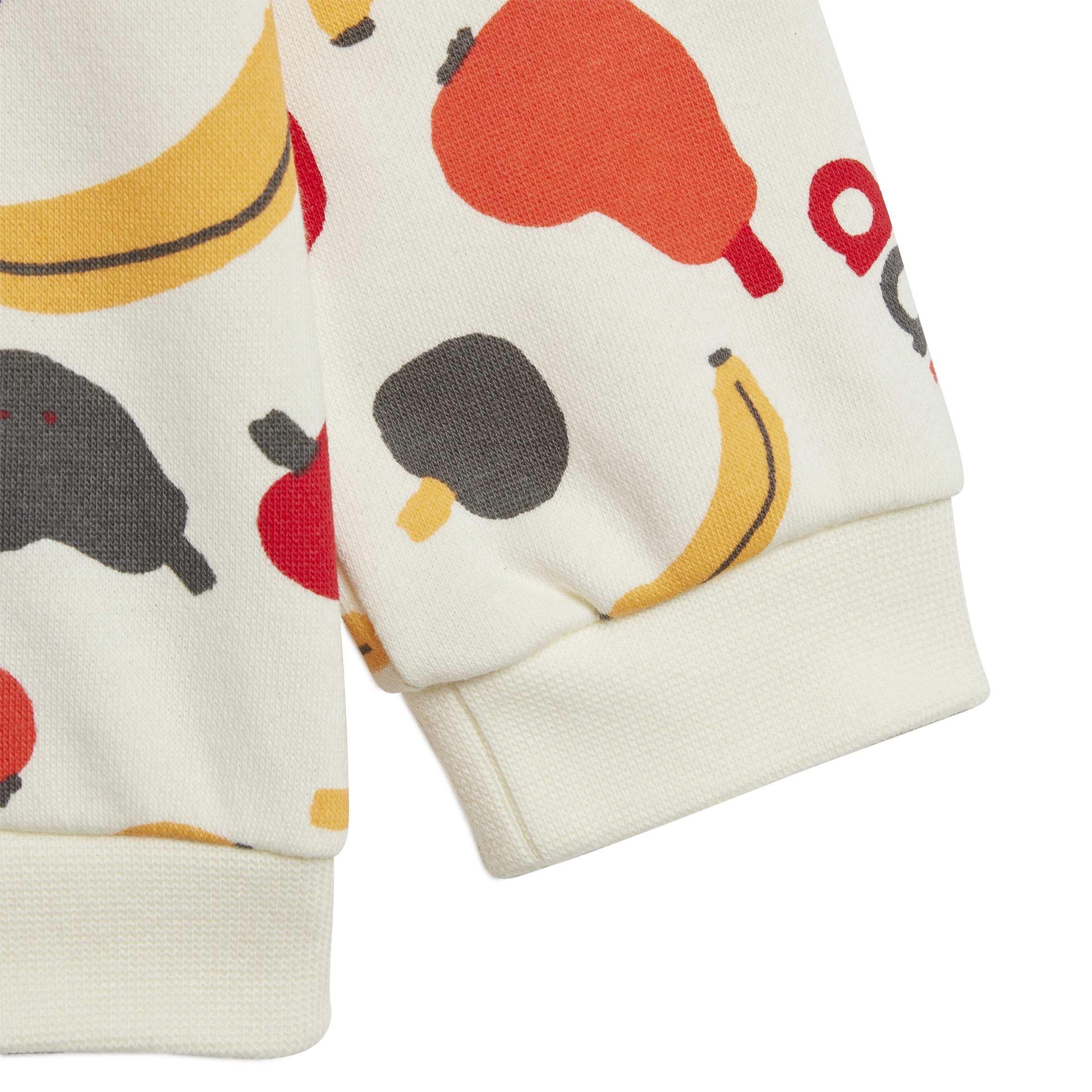 White - adidas - Essential Allover Print Joggers Set - 6