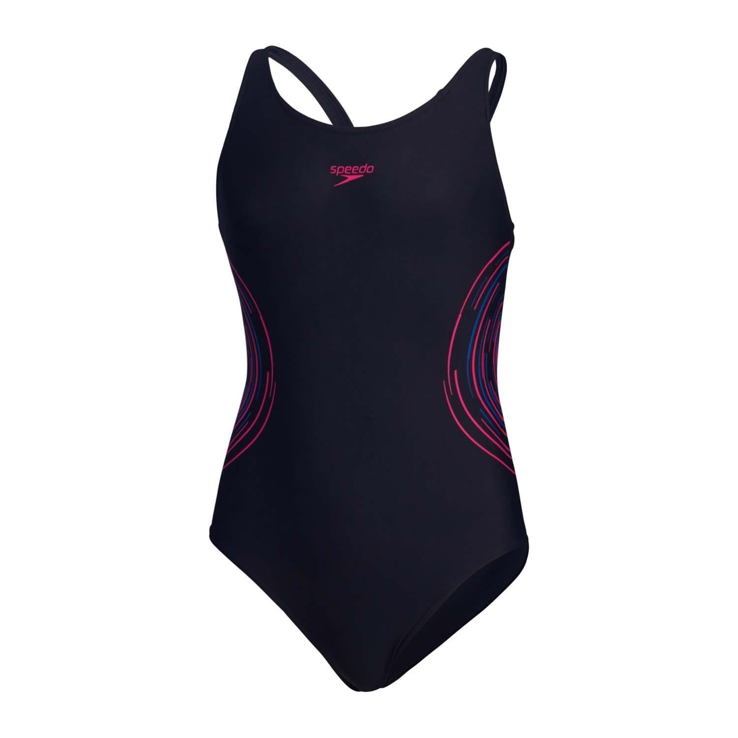 Navy Pink - Speedo - Placement Muscleback Swimsuit - 1