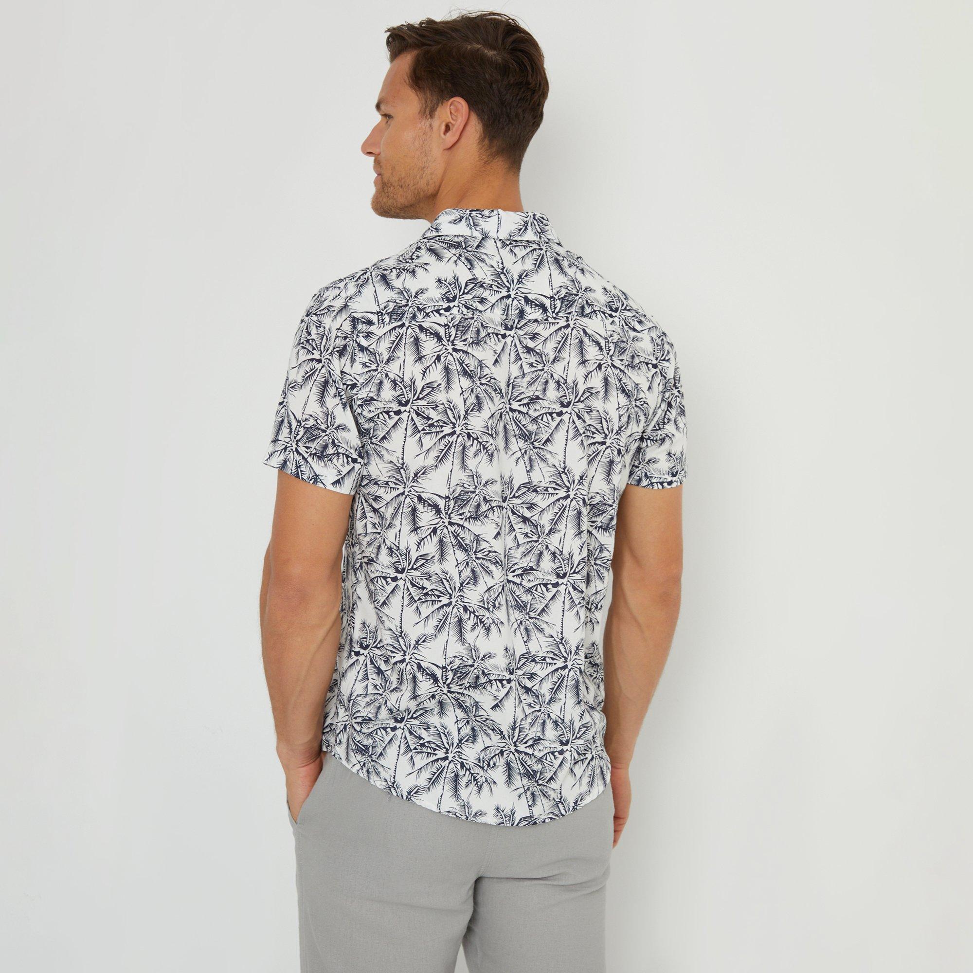 Natural - Threadbare - Tropical Print Short Sleeve Shirt - 2